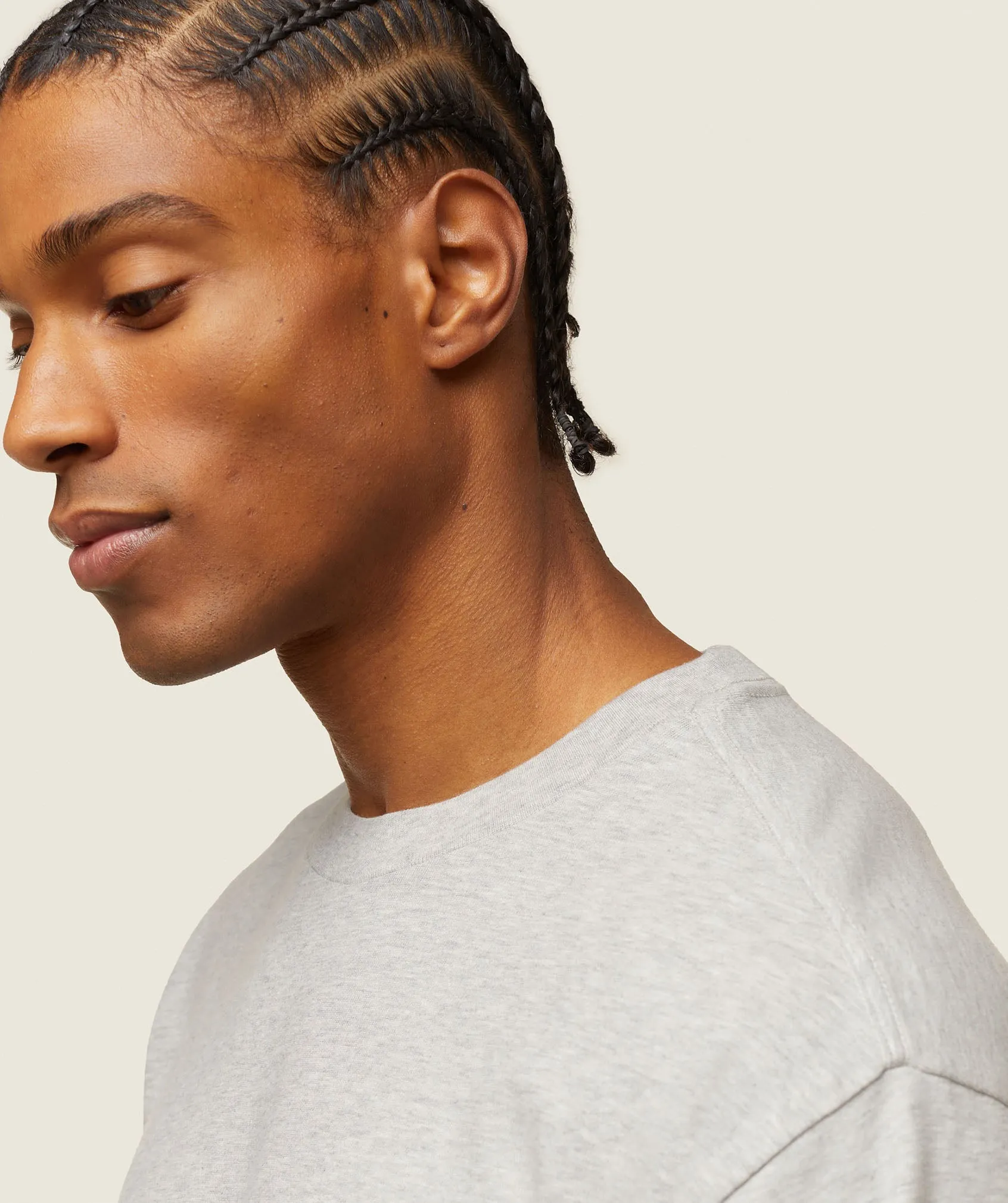 Gymshark everywear Relaxed Long Sleeve Tee - Light Grey Core Marl sold by Gymshark product image thumbnail 5