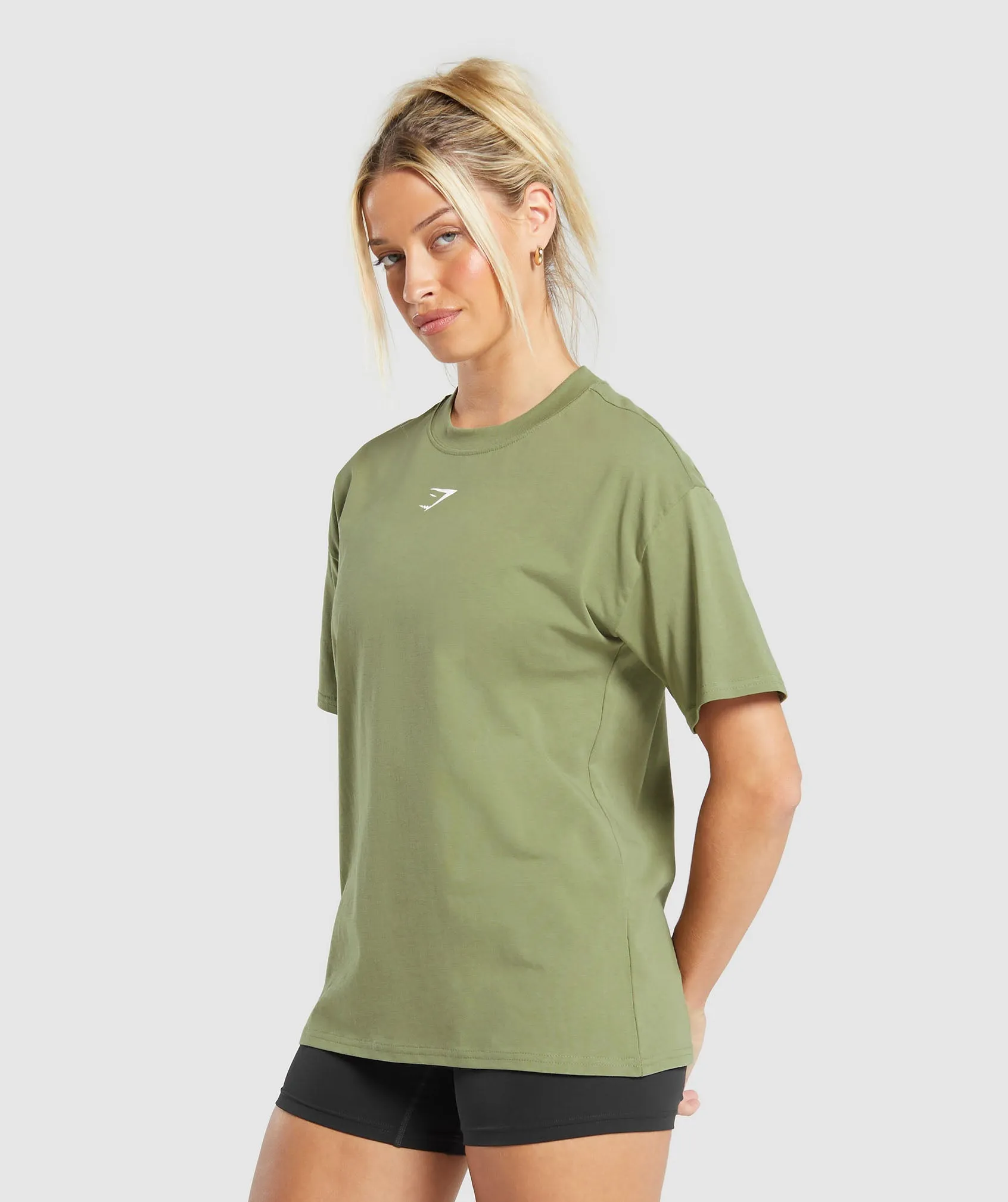 Gymshark Fraction Oversized T-Shirt - Cargo Green sold by Gymshark product image thumbnail 3