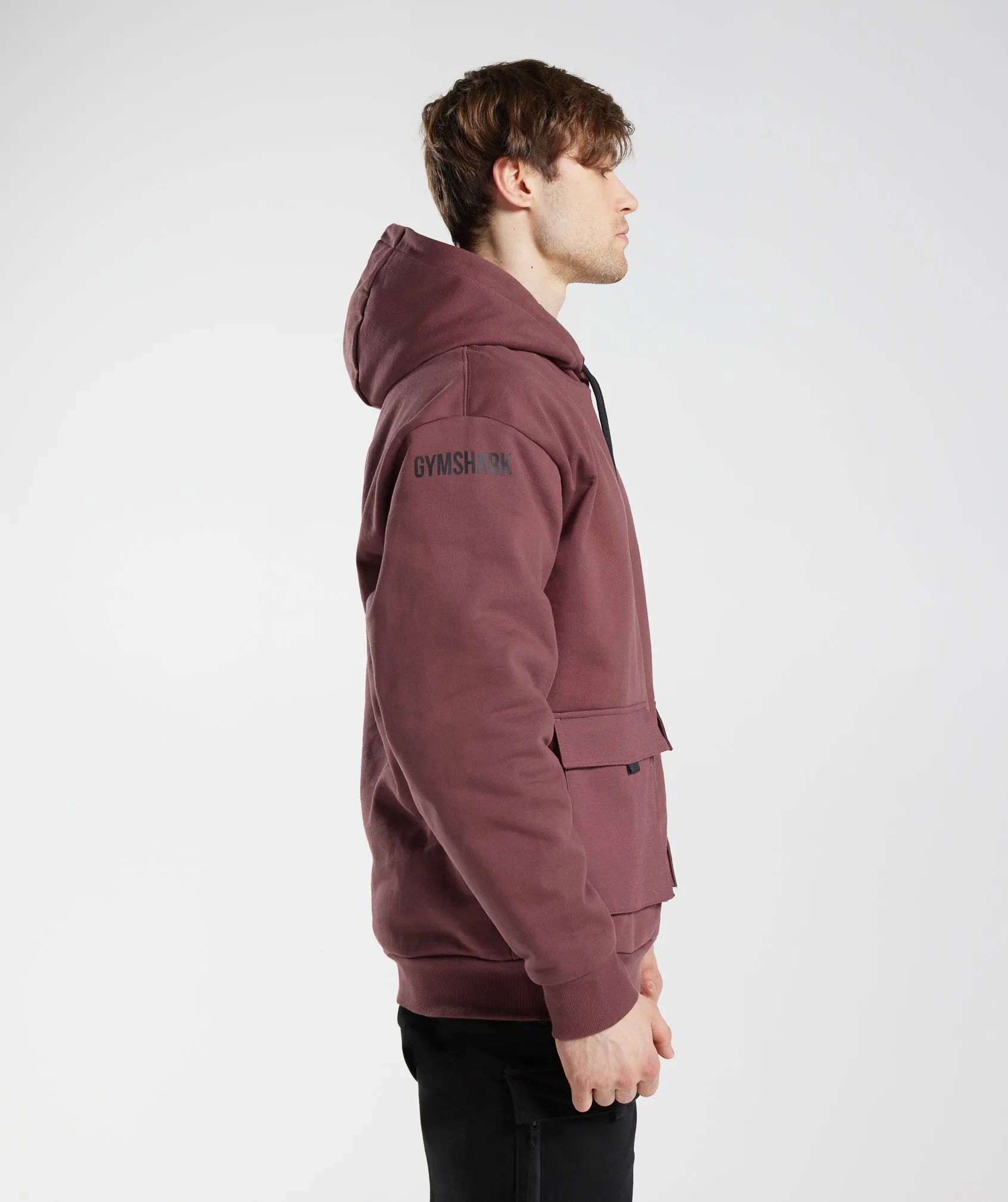 GS x David Laid Hoodie - Magenta Brown sold by Gymshark product image thumbnail 3