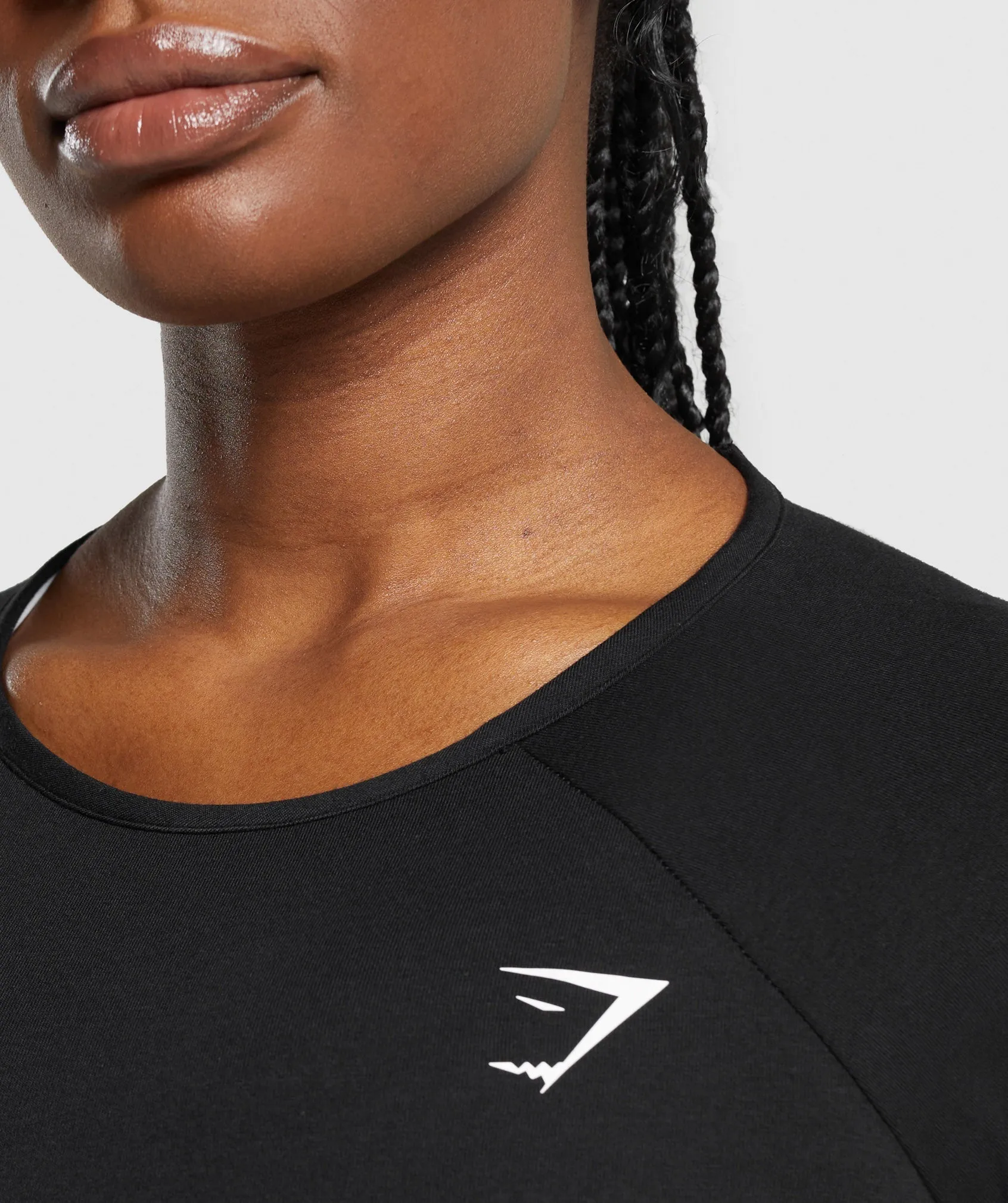 Gymshark Lifting Essential Long Sleeve Crop Top - Black sold by Gymshark product image thumbnail 5