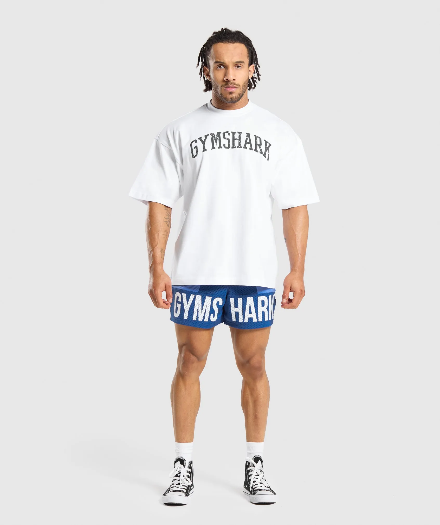 Gymshark Brandmark Mesh 5" Shorts - Wave Blue/Iris Blue sold by Gymshark product image thumbnail 4