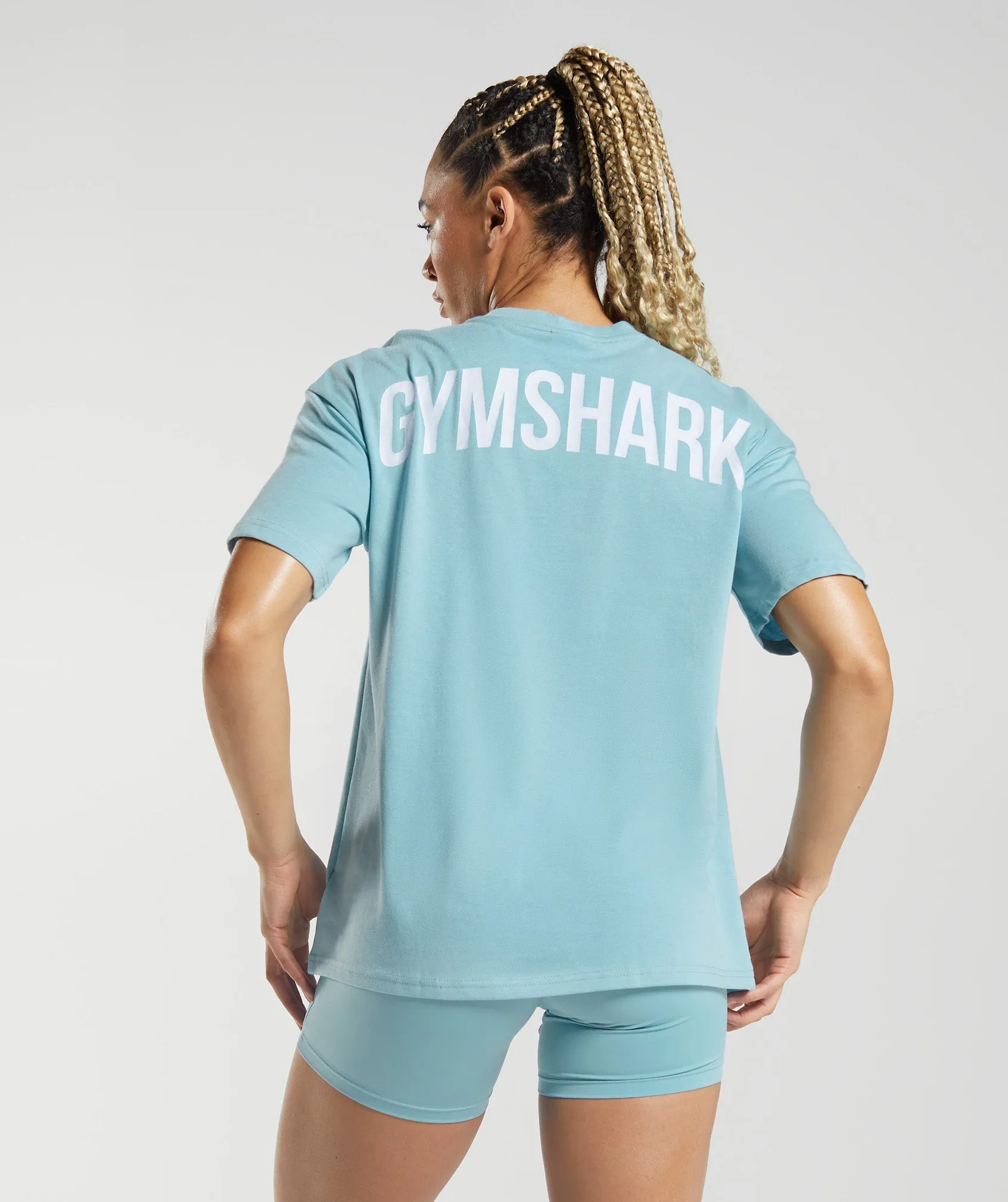 GS Power Oversized T-Shirt - Iceberg Blue sold by Gymshark product image thumbnail 3
