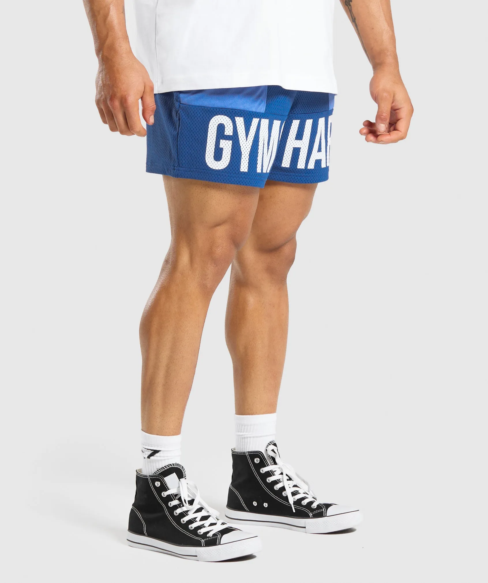 Gymshark Brandmark Mesh 5" Shorts - Wave Blue/Iris Blue sold by Gymshark product image thumbnail 3