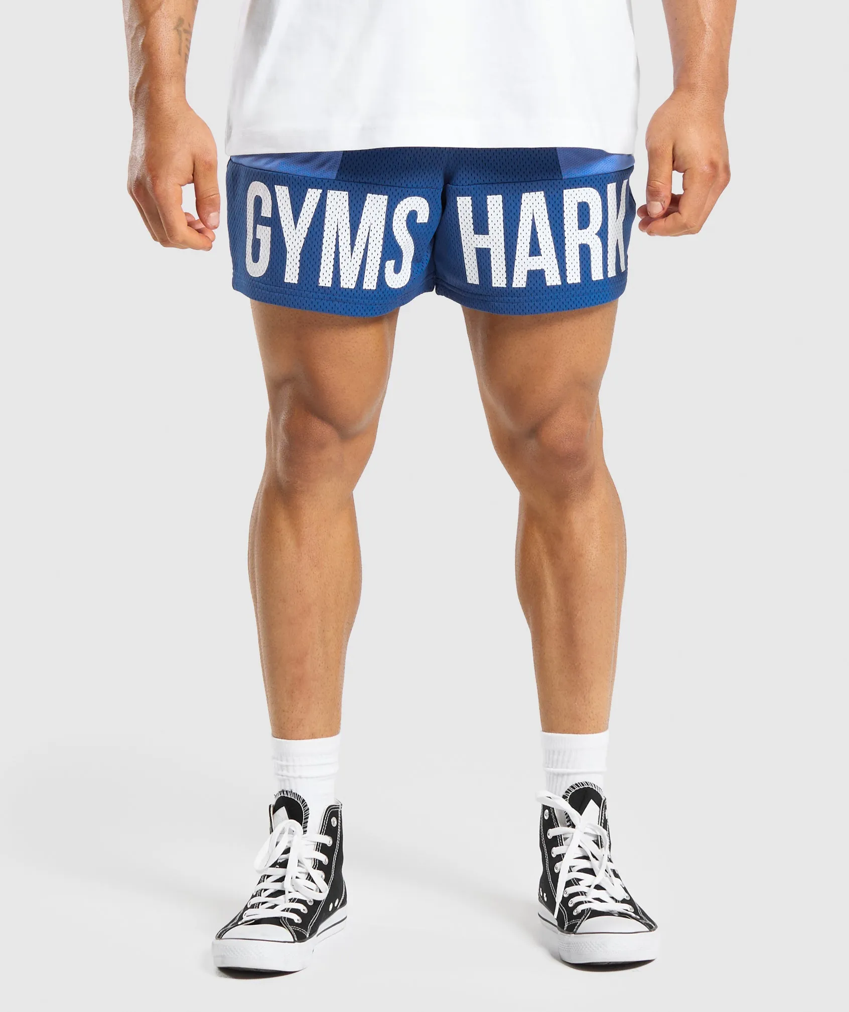 Gymshark Brandmark Mesh 5" Shorts - Wave Blue/Iris Blue sold by Gymshark