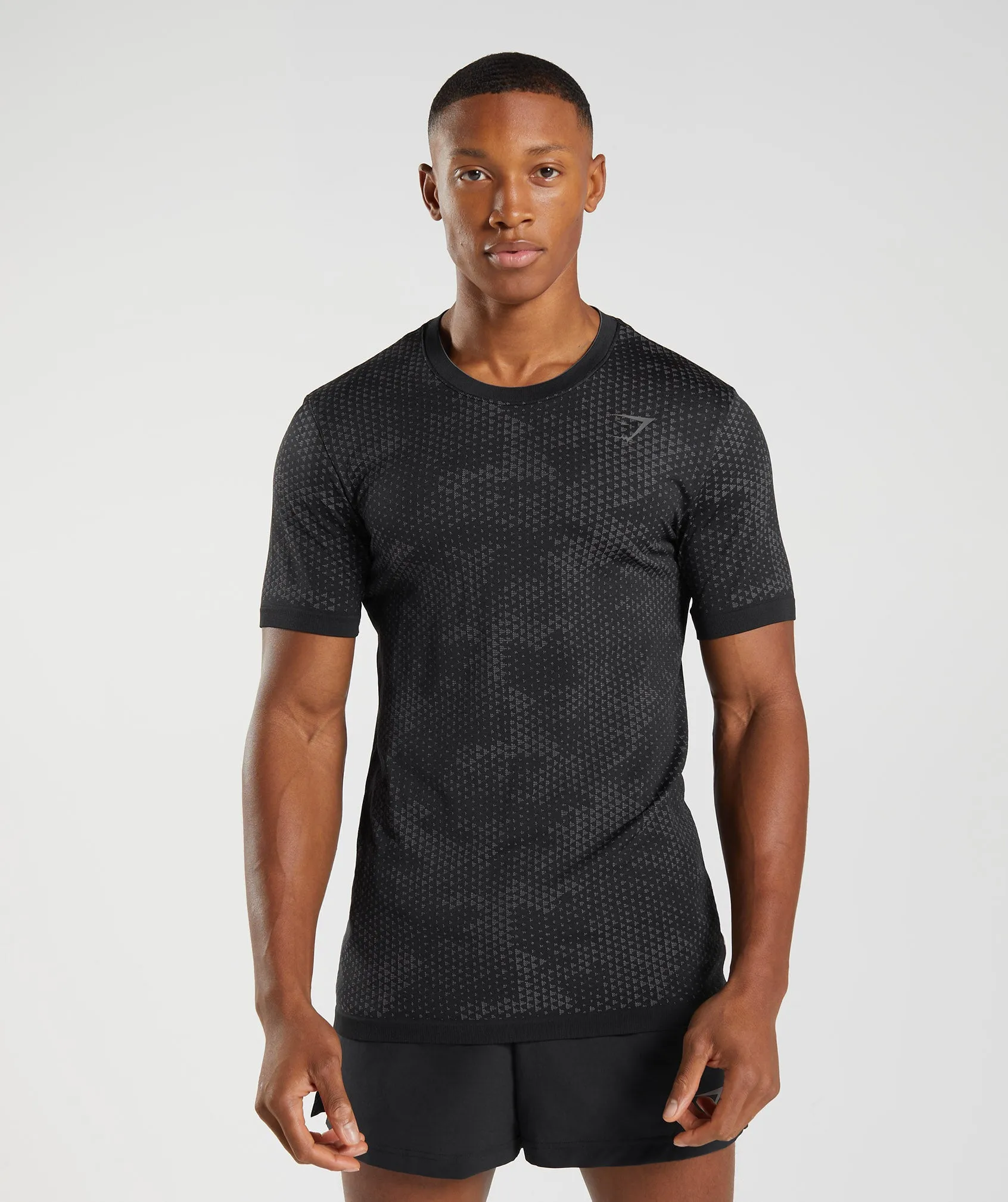 Gymshark Sport Seamless T-Shirt - Black/Silhouette Grey sold by Gymshark