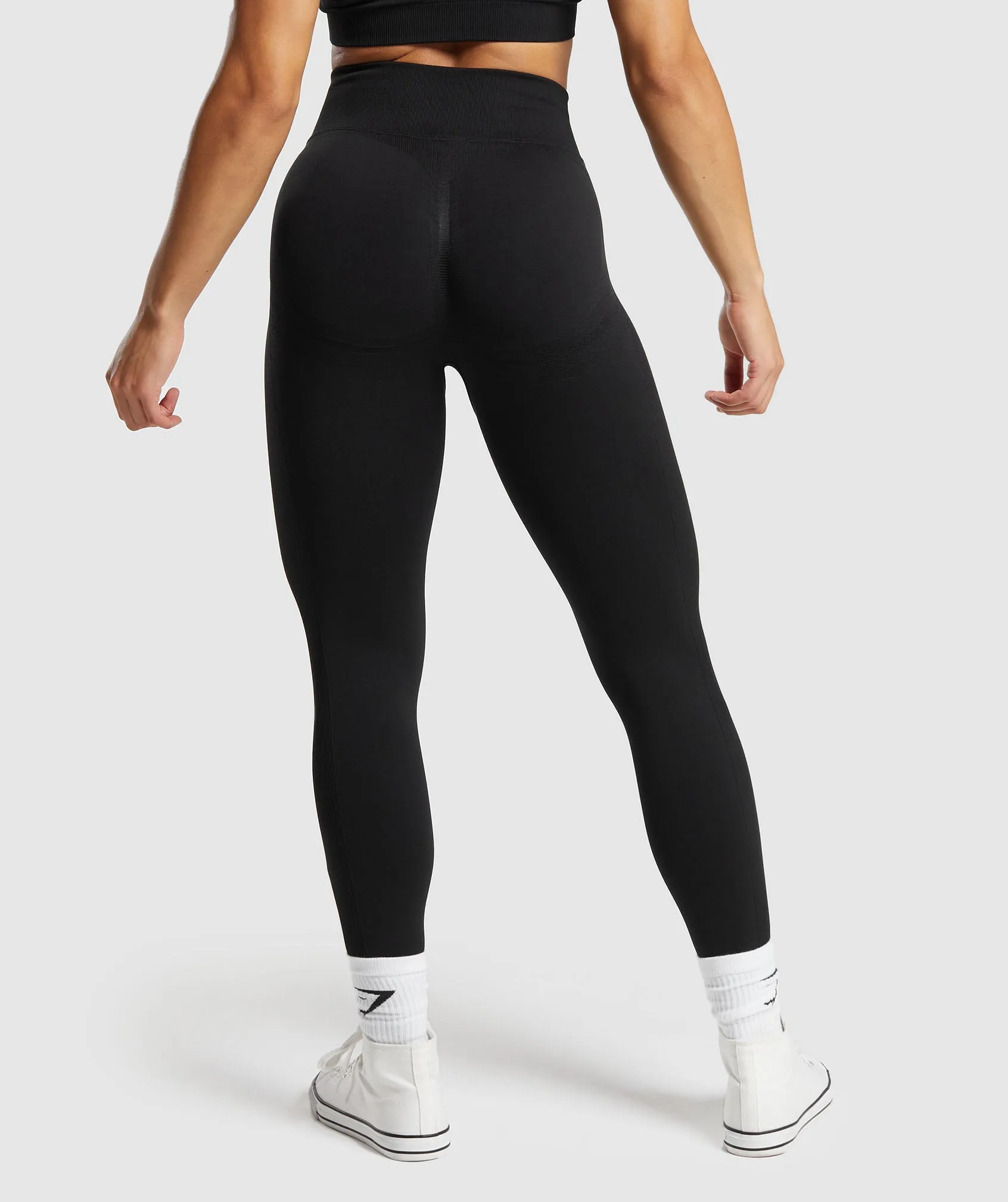 Gymshark Lift Seamless Leggings - Black/Black Marl sold by Gymshark product image thumbnail 5