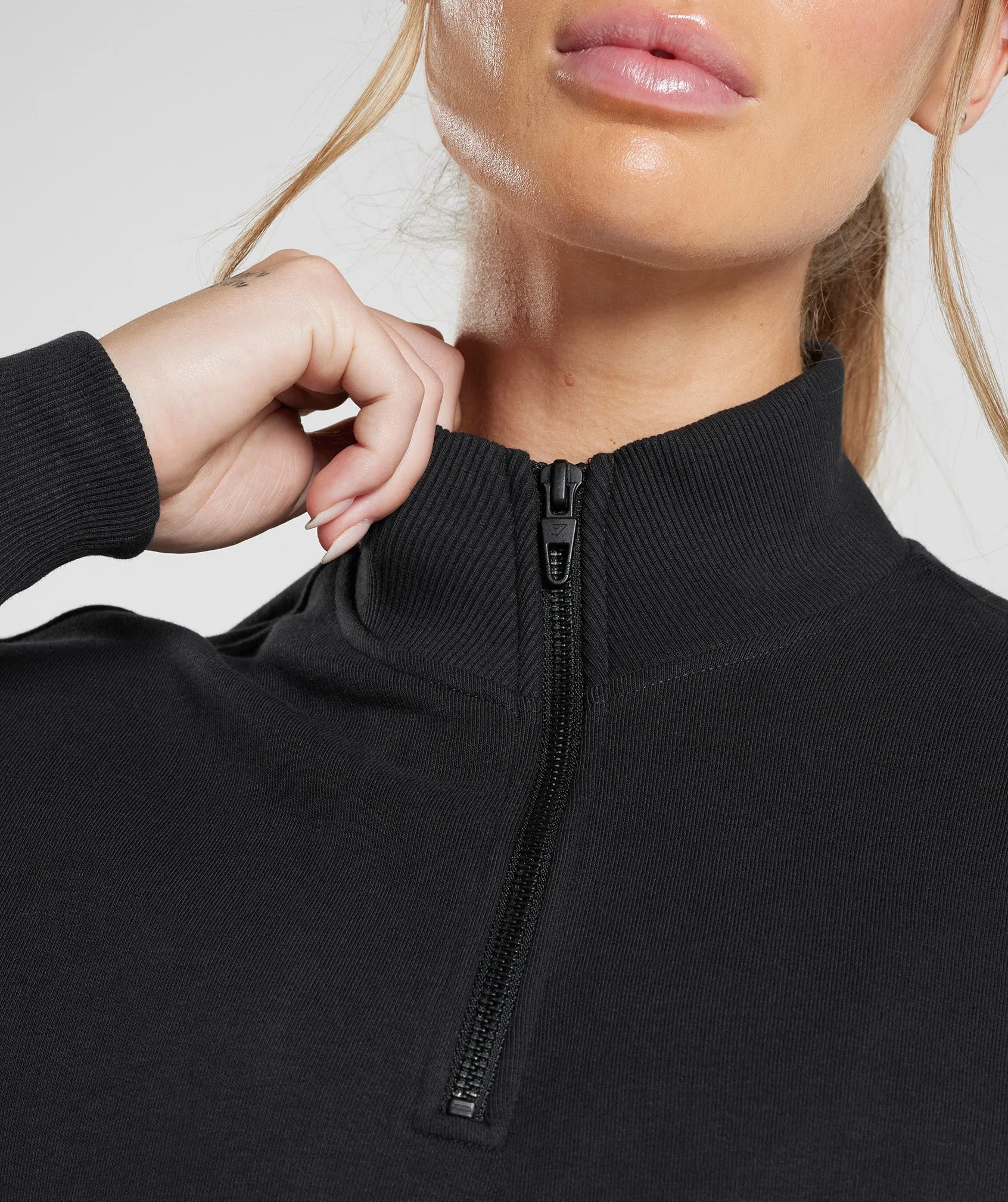 Gymshark Legacy 1/4 Zip Sweatshirt - Black sold by Gymshark product image thumbnail 5