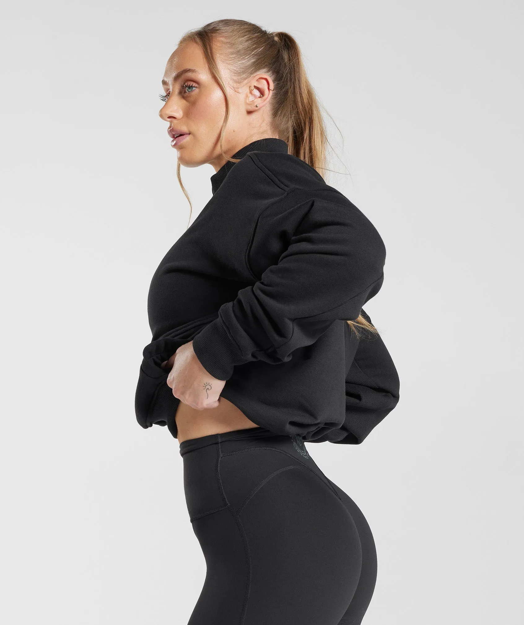 Gymshark Legacy 1/4 Zip Sweatshirt - Black sold by Gymshark product image thumbnail 3