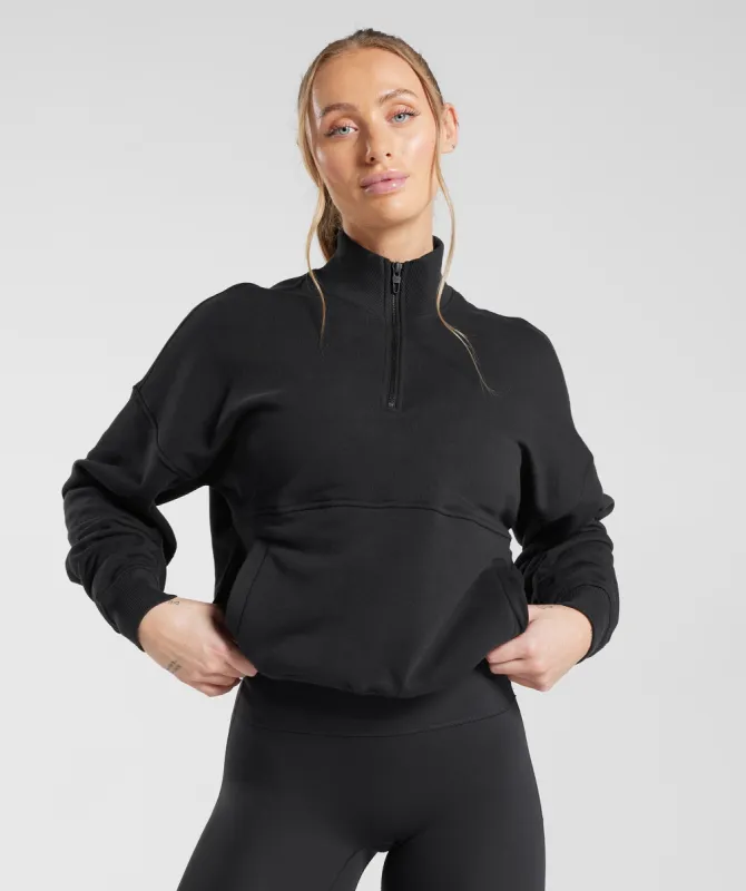 Gymshark Legacy 1/4 Zip Sweatshirt - Black sold by Gymshark