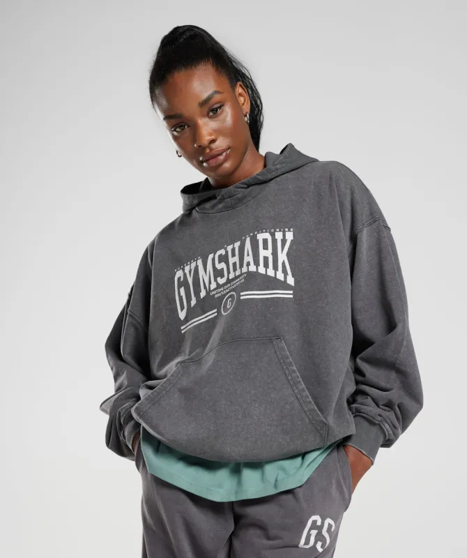 Gymshark Collegiate Oversized Hoodie - Silhouette Grey sold by Gymshark