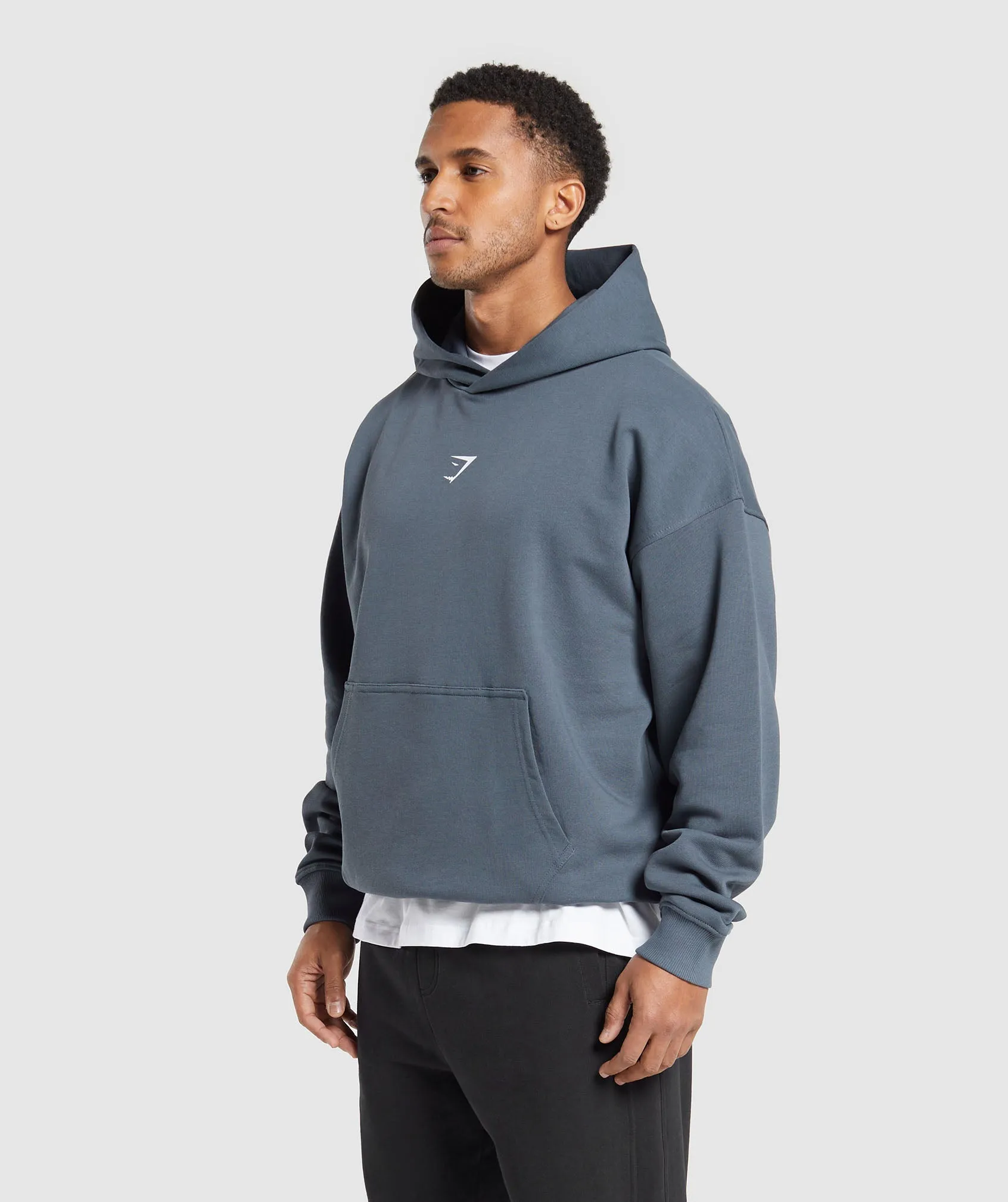 Gymshark Built in the UK Hoodie - Titanium Blue sold by Gymshark product image thumbnail 3