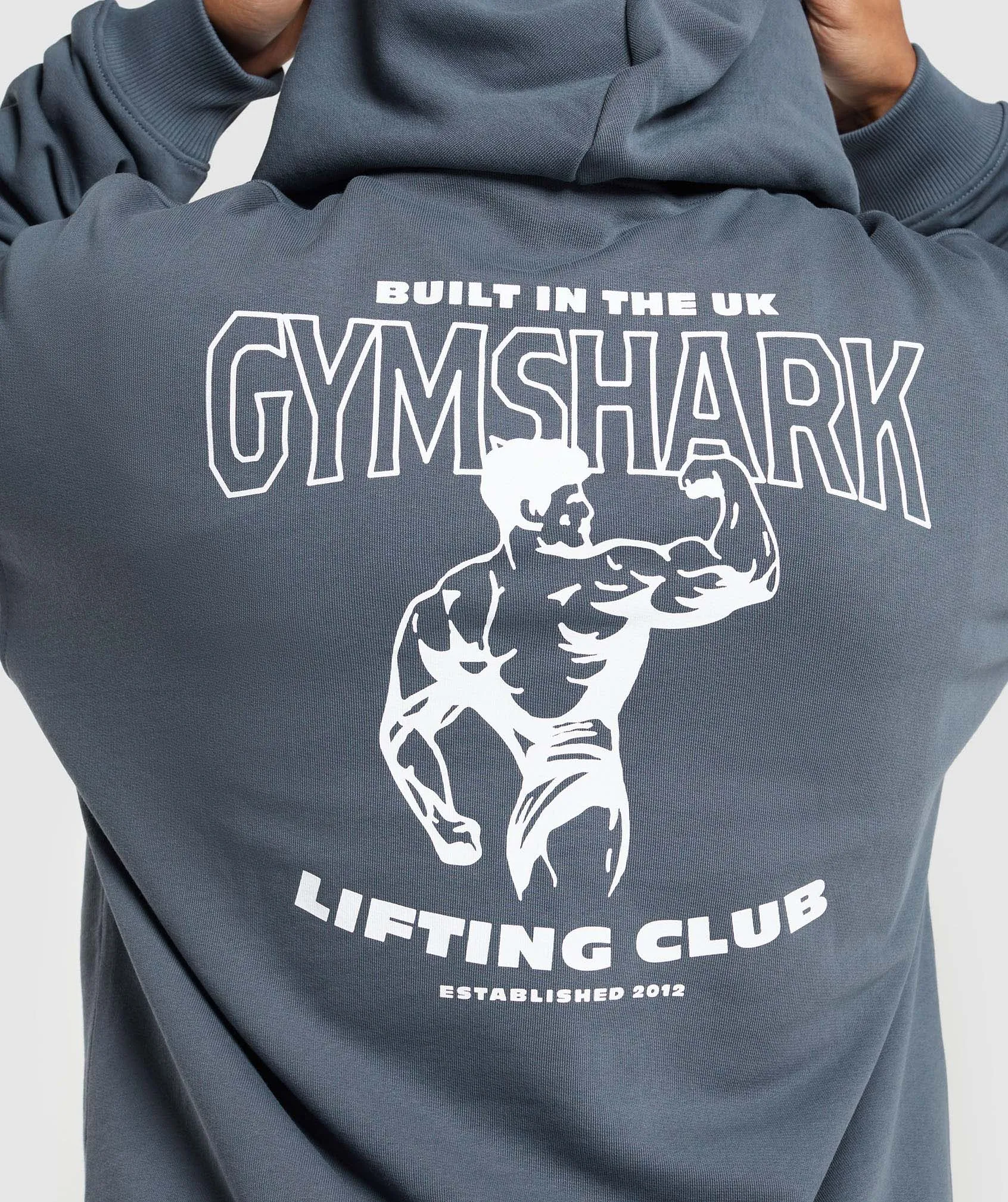 Gymshark Built in the UK Hoodie - Titanium Blue sold by Gymshark product image thumbnail 5