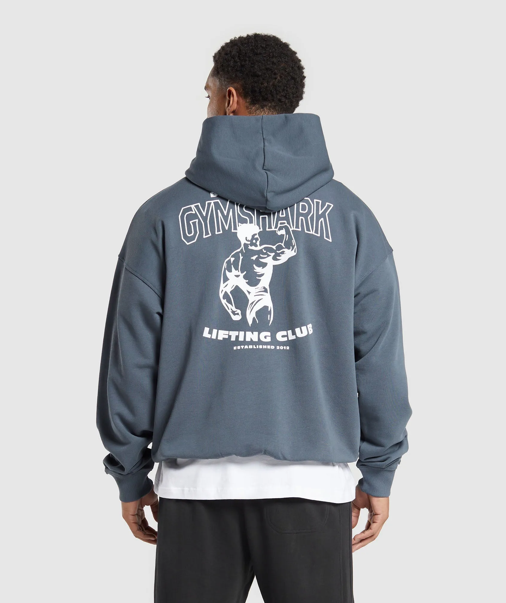 Gymshark Built in the UK Hoodie - Titanium Blue sold by Gymshark