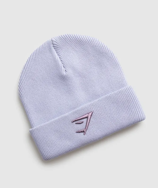 Gymshark Sharkhead Beanie - Silver Lilac sold by Gymshark