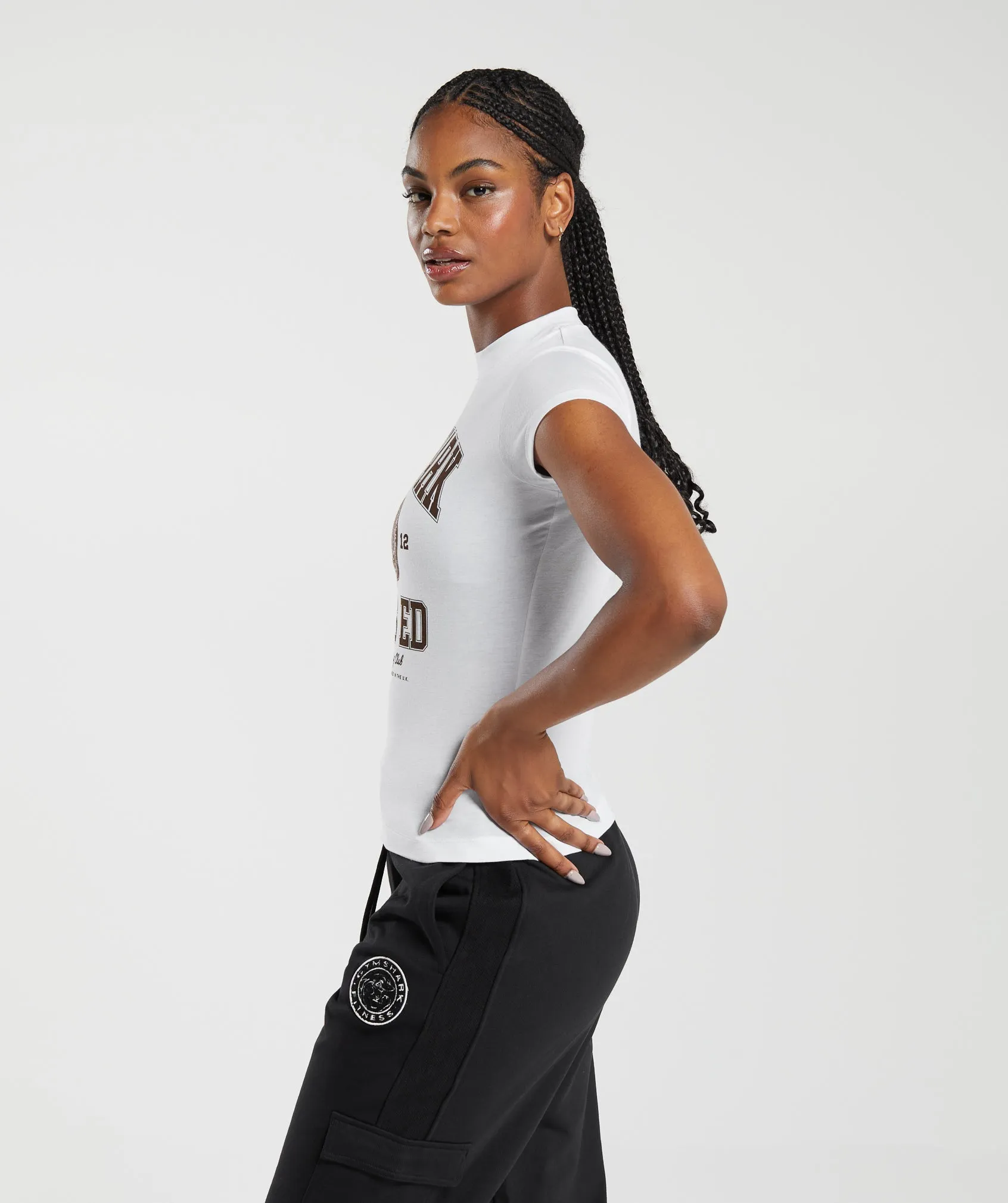 Gymshark Phys Ed Graphic Body Fit T-Shirt - White sold by Gymshark product image thumbnail 3