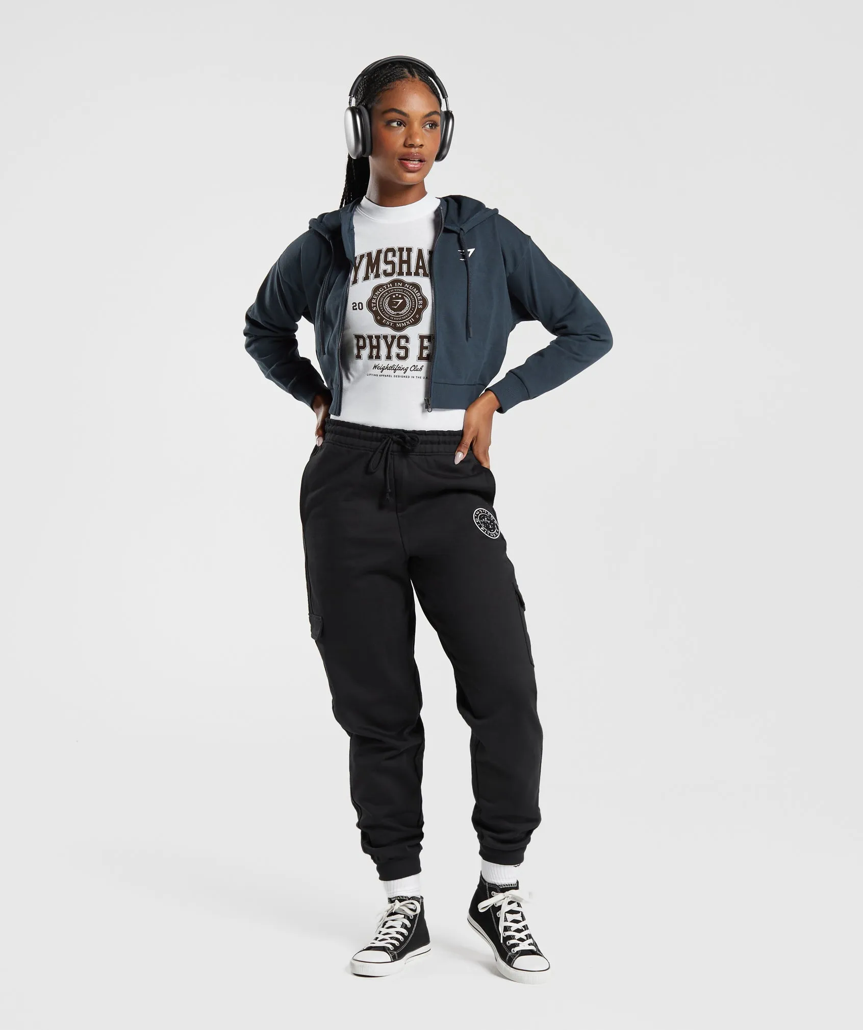 Gymshark Phys Ed Graphic Body Fit T-Shirt - White sold by Gymshark product image thumbnail 2