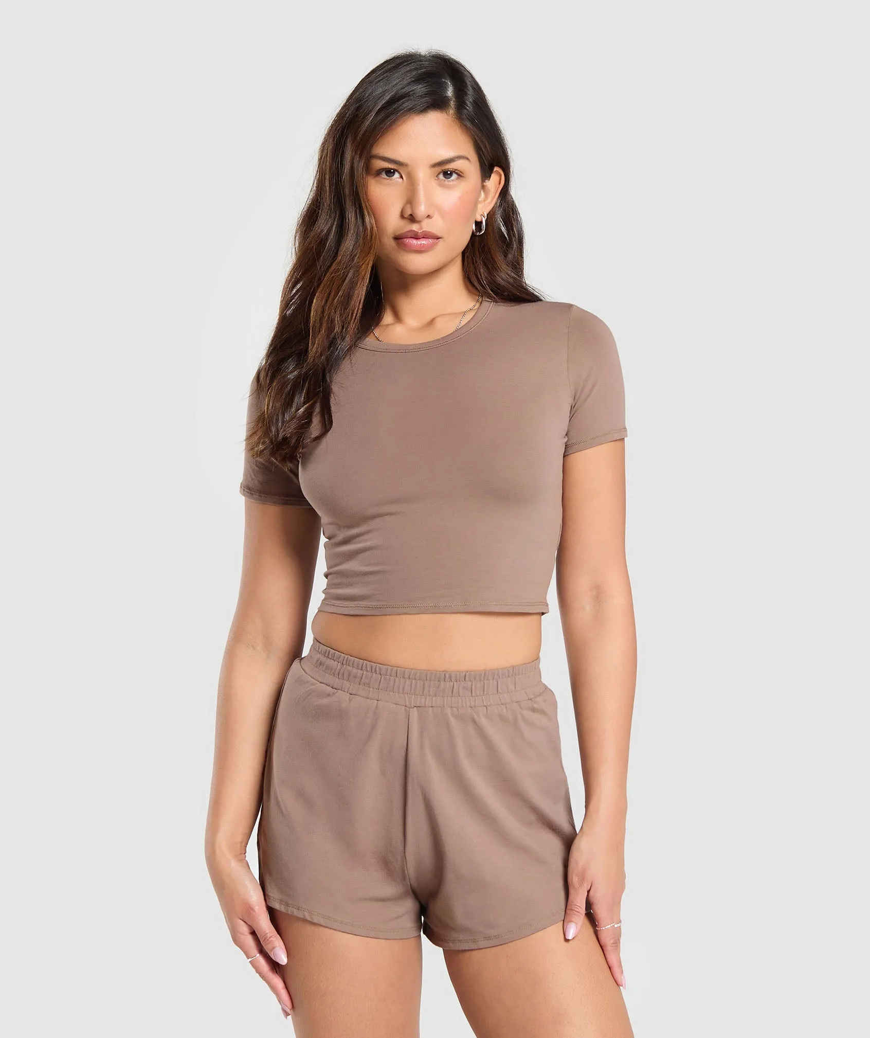 Gymshark Cotton Crop Top - Mocha Mauve sold by Gymshark