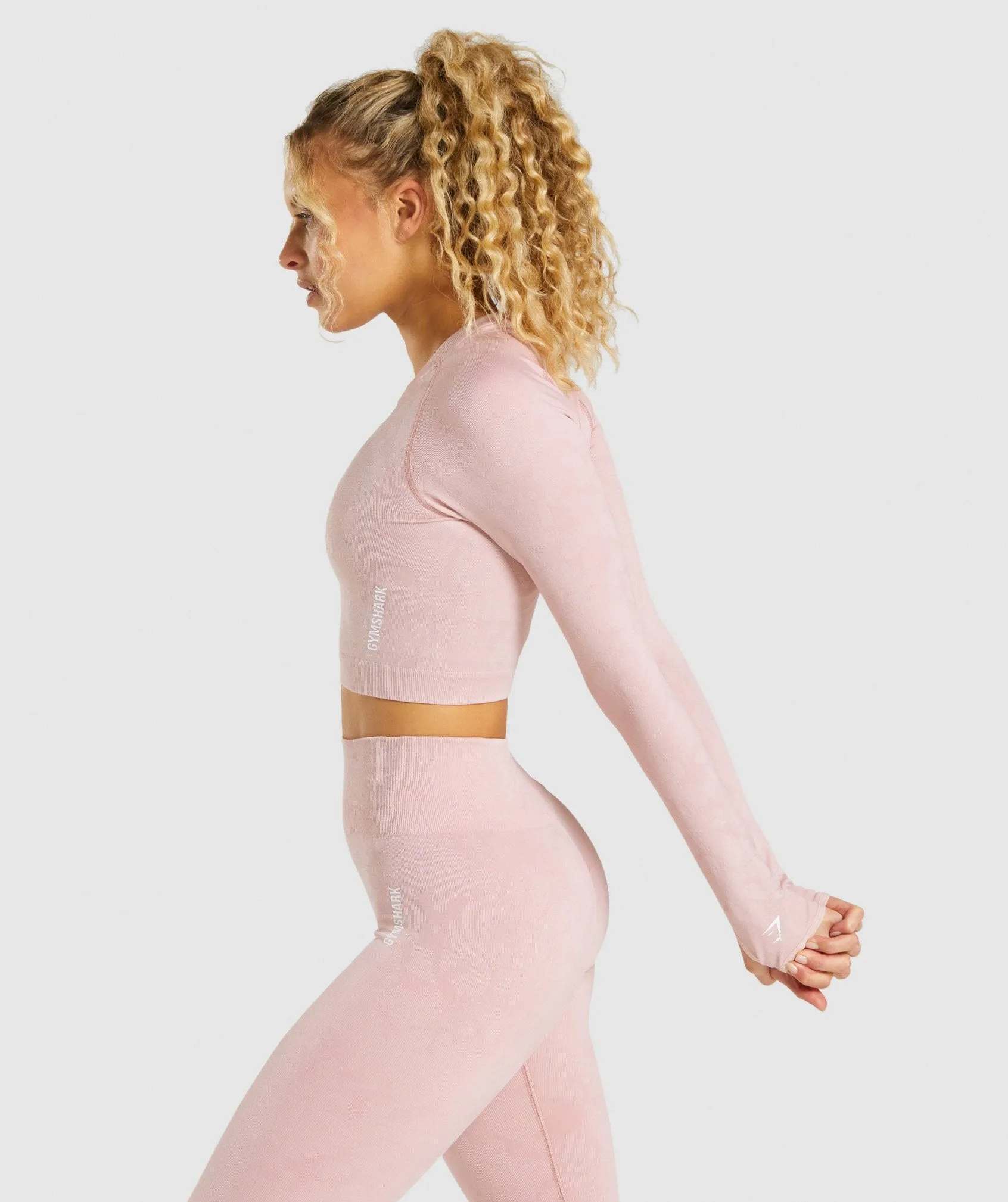 Gymshark Adapt Camo Seamless Long Sleeve Crop Top - Light Pink sold by Gymshark product image thumbnail 3