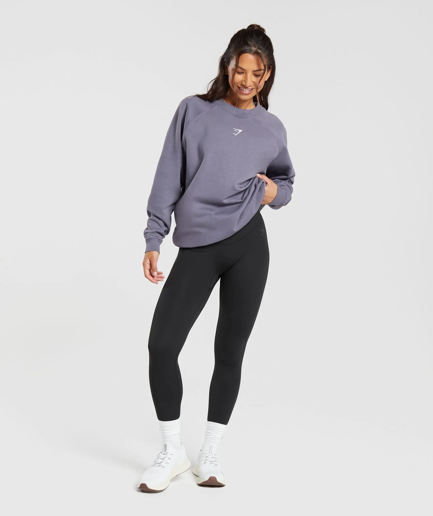 Gymshark Training Oversized Fleece Sweatshirt - Dewberry Purple sold by Gymshark product image thumbnail 4