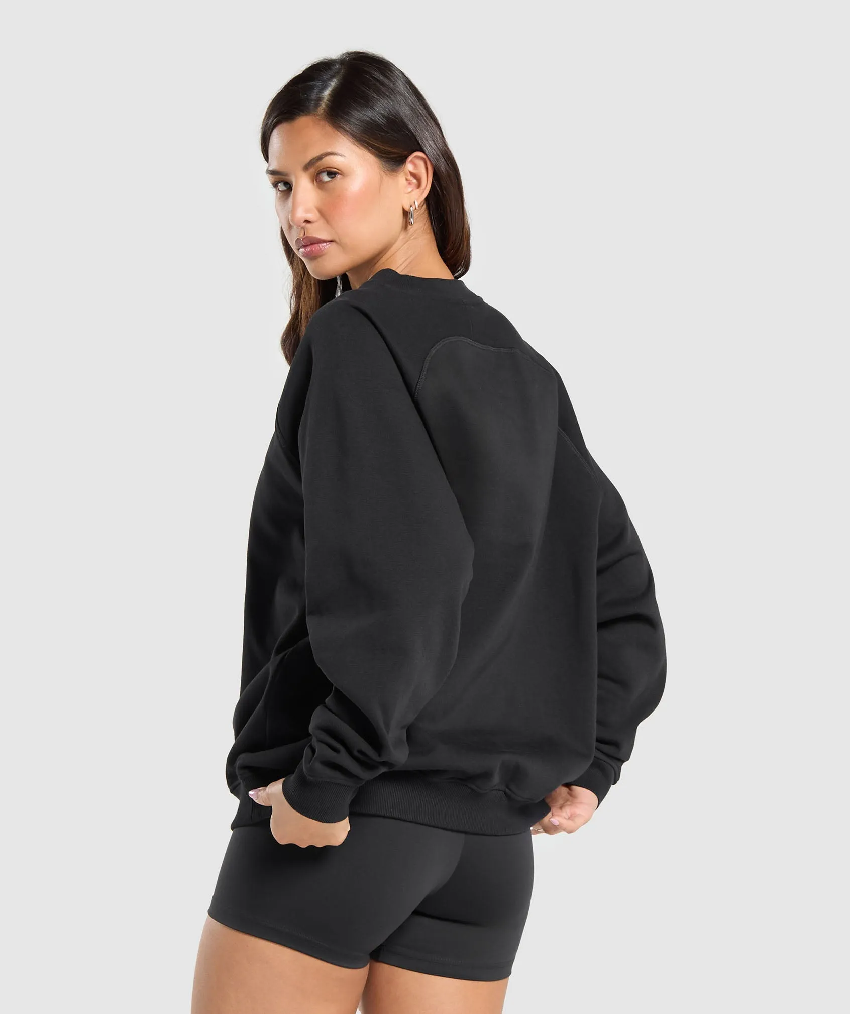 Gymshark Training Oversized Fleece Sweatshirt - Black sold by Gymshark product image thumbnail 2