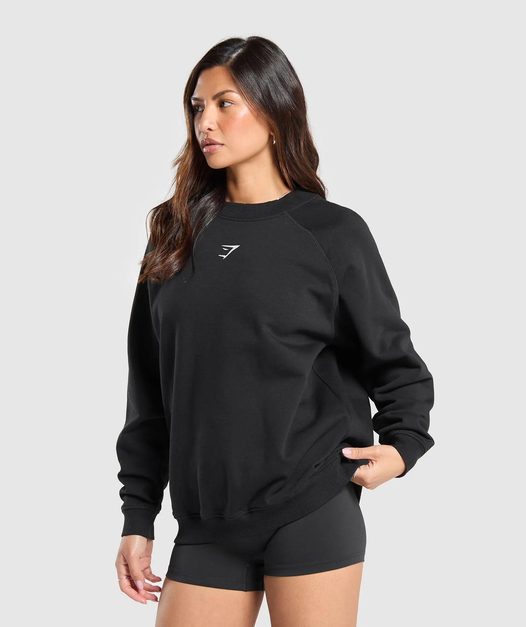 Gymshark Training Oversized Fleece Sweatshirt - Black sold by Gymshark product image thumbnail 3