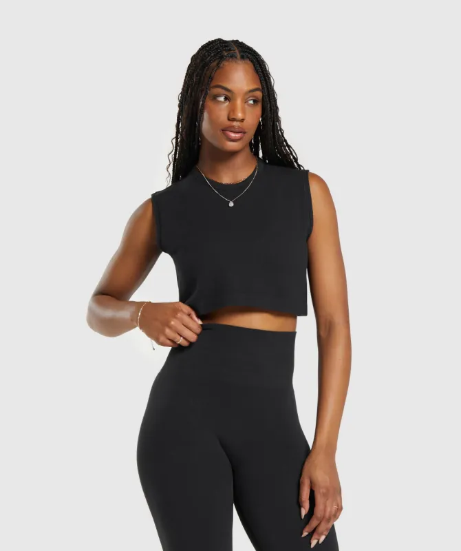 Gymshark Ribbed Cotton Seamless Tank - Black sold by Gymshark