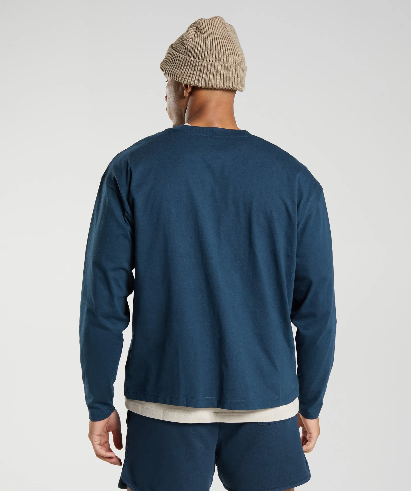 Gymshark Rest Day Sweats Long Sleeve T-Shirt - Navy sold by Gymshark product image thumbnail 3