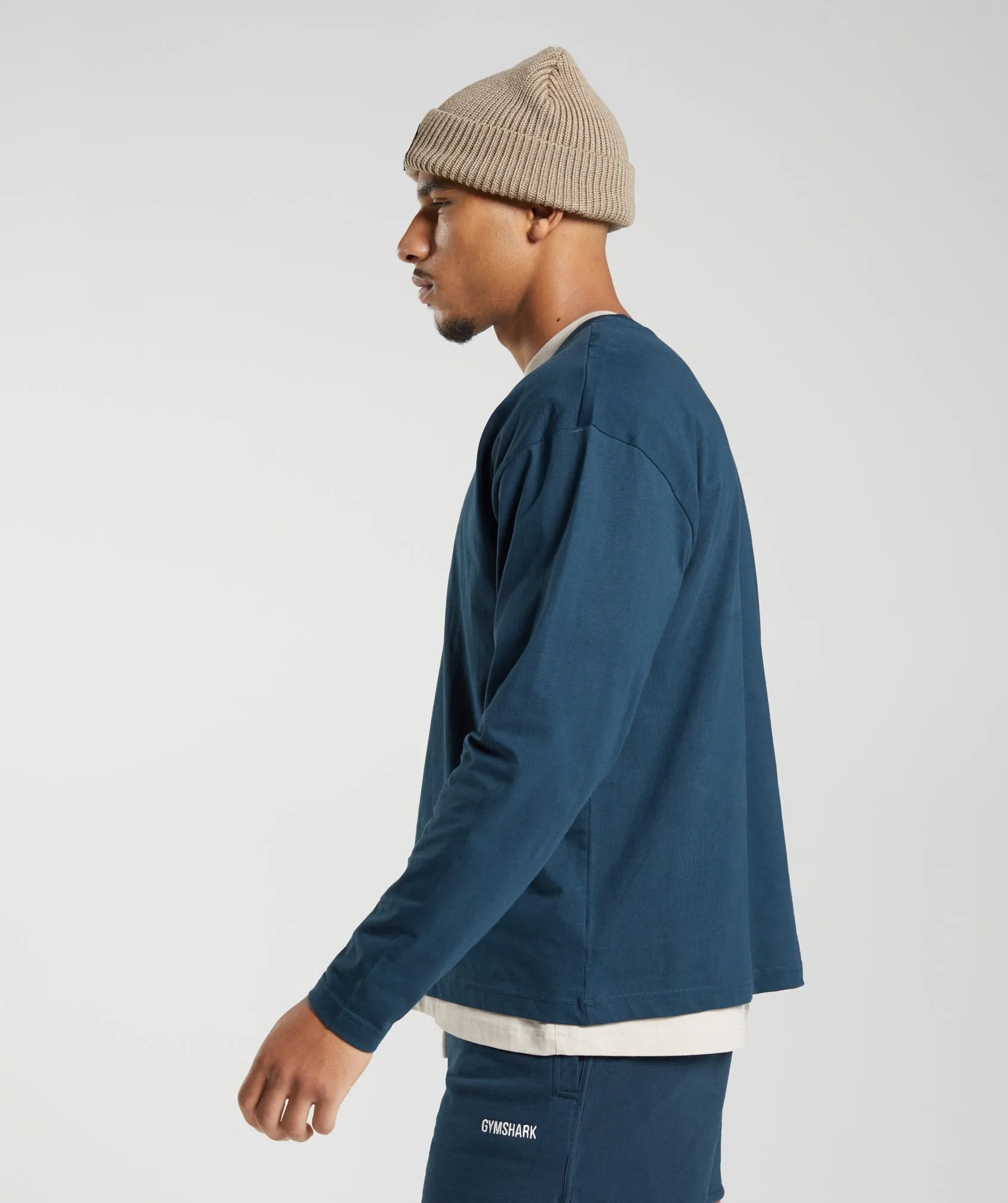 Gymshark Rest Day Sweats Long Sleeve T-Shirt - Navy sold by Gymshark product image thumbnail 4