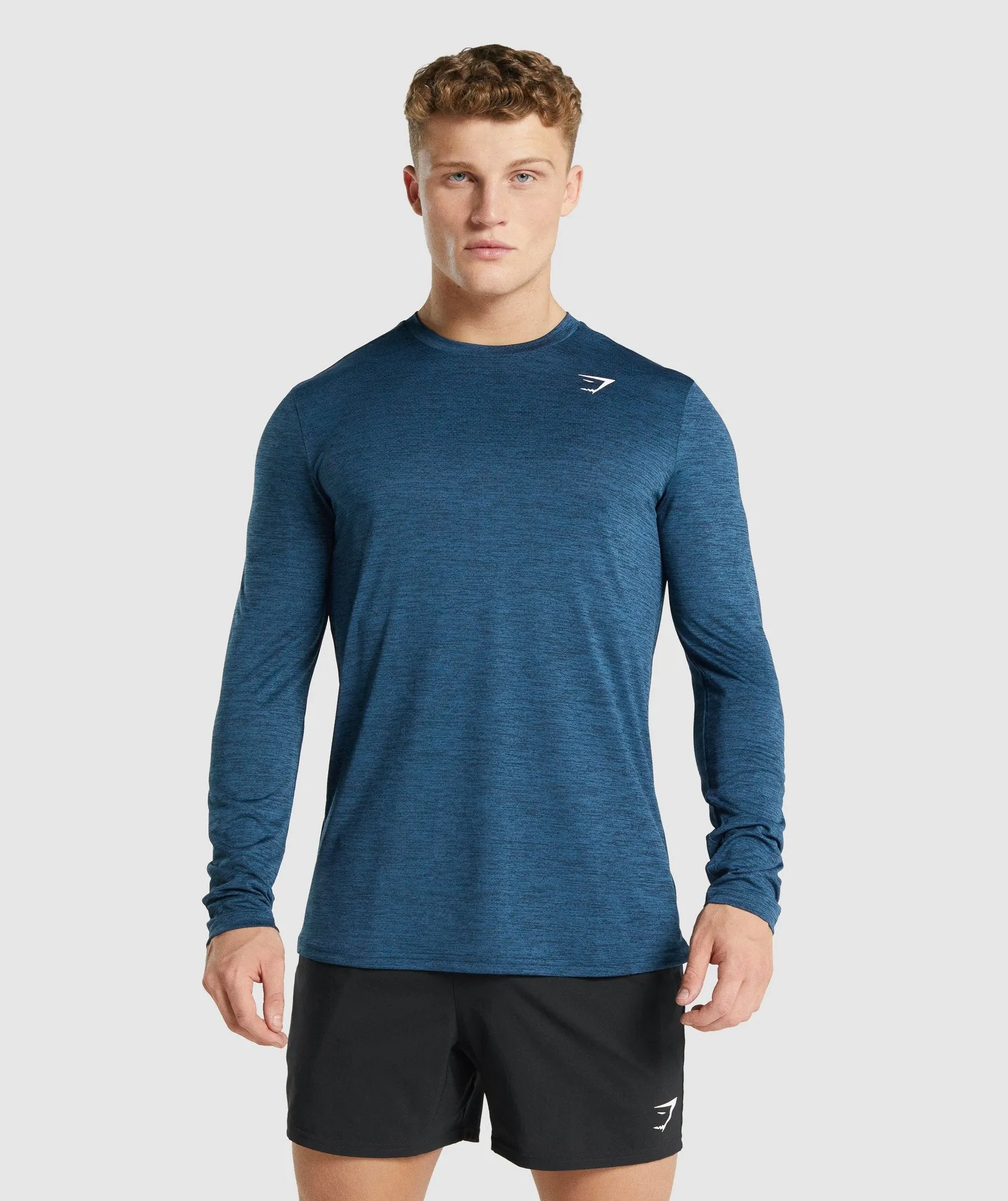 Gymshark Arrival Marl Long Sleeve T-Shirt - Navy Marl sold by Gymshark