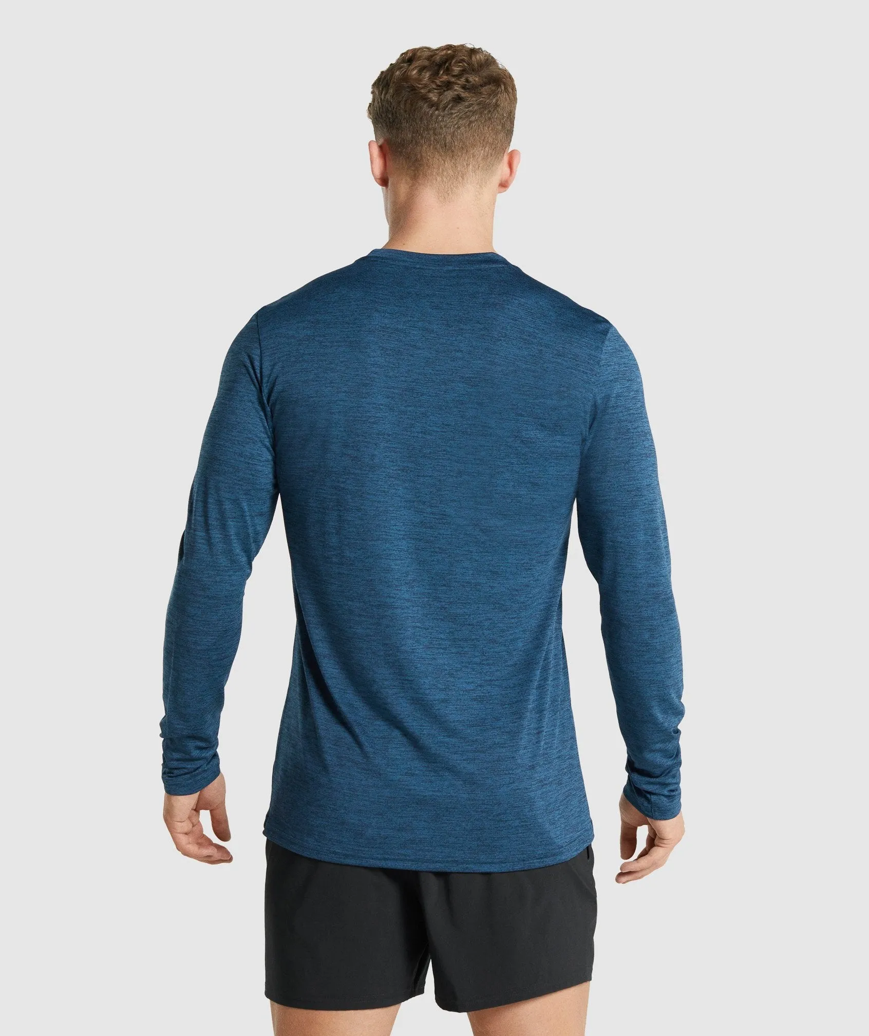 Gymshark Arrival Marl Long Sleeve T-Shirt - Navy Marl sold by Gymshark product image thumbnail 3