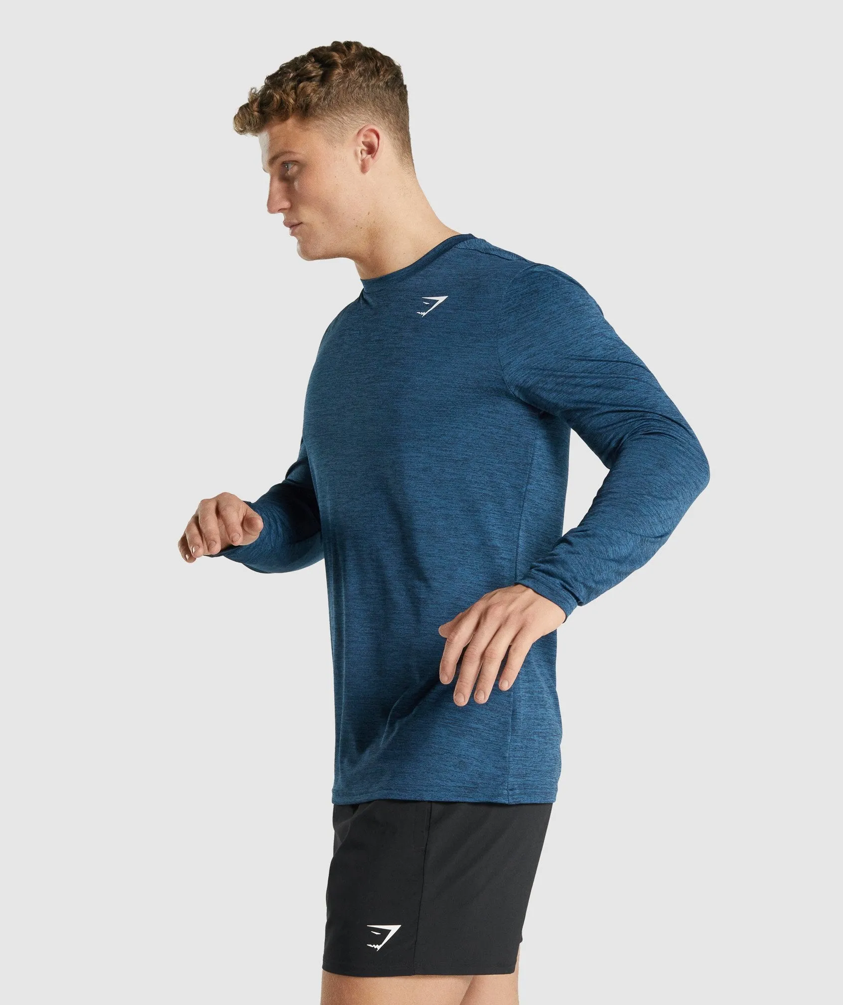 Gymshark Arrival Marl Long Sleeve T-Shirt - Navy Marl sold by Gymshark product image thumbnail 2