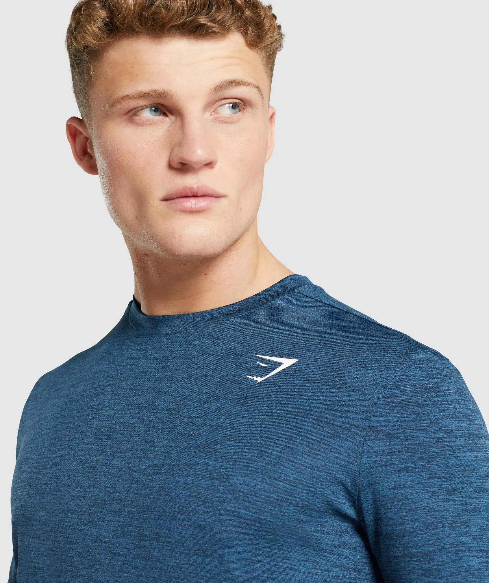 Gymshark Arrival Marl Long Sleeve T-Shirt - Navy Marl sold by Gymshark product image thumbnail 4