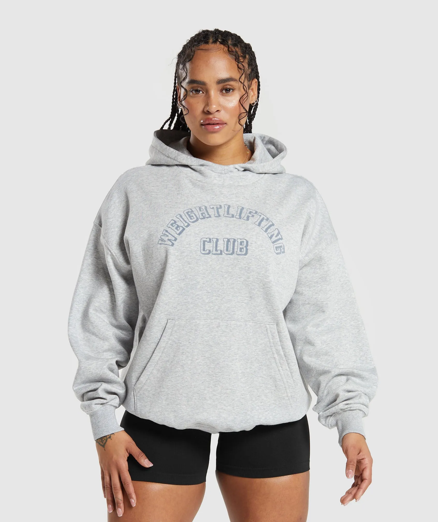 Gymshark Weightlifting Oversized Hoodie - Light Grey Core Marl sold by Gymshark