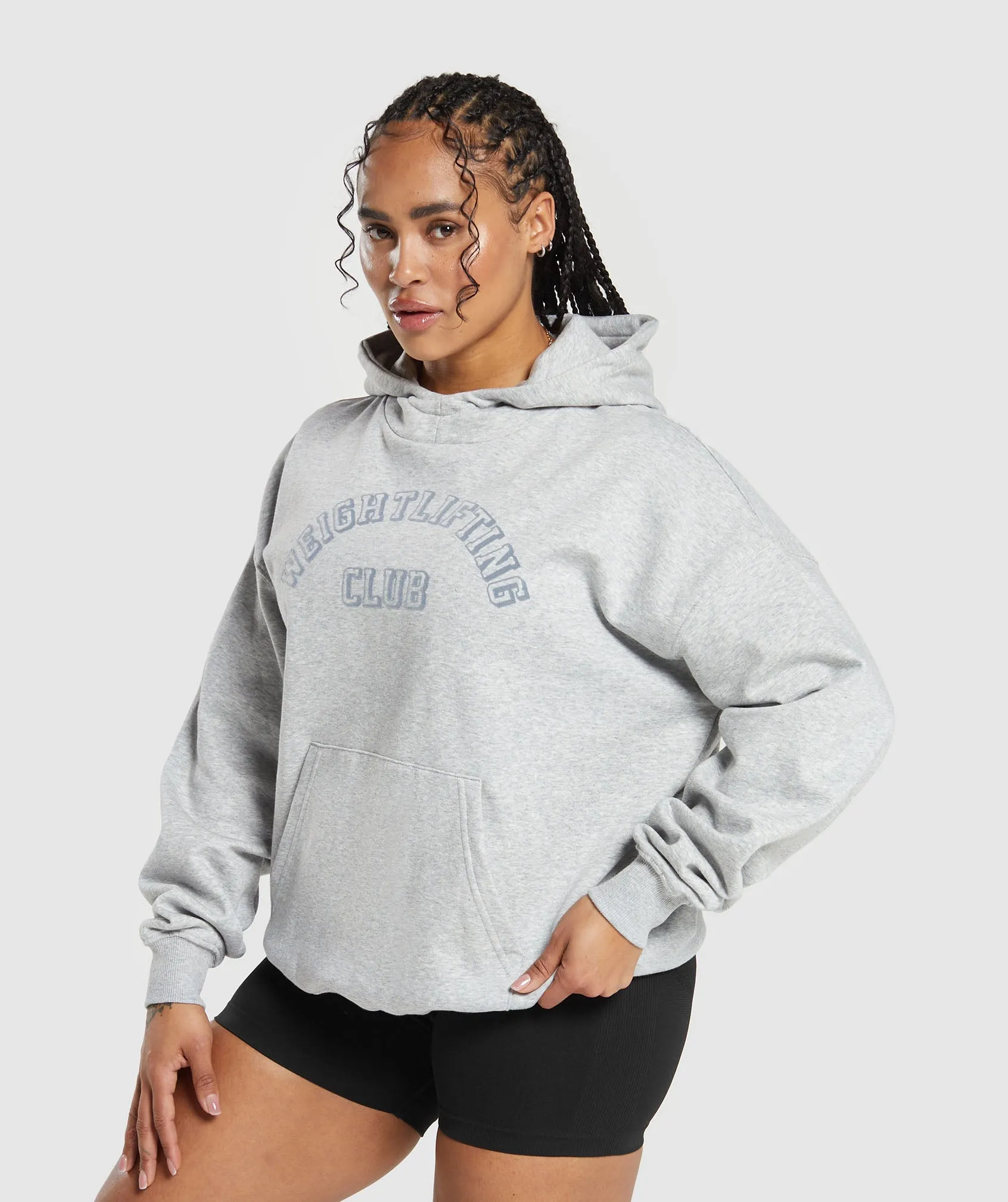 Gymshark Weightlifting Oversized Hoodie - Light Grey Core Marl sold by Gymshark product image thumbnail 3