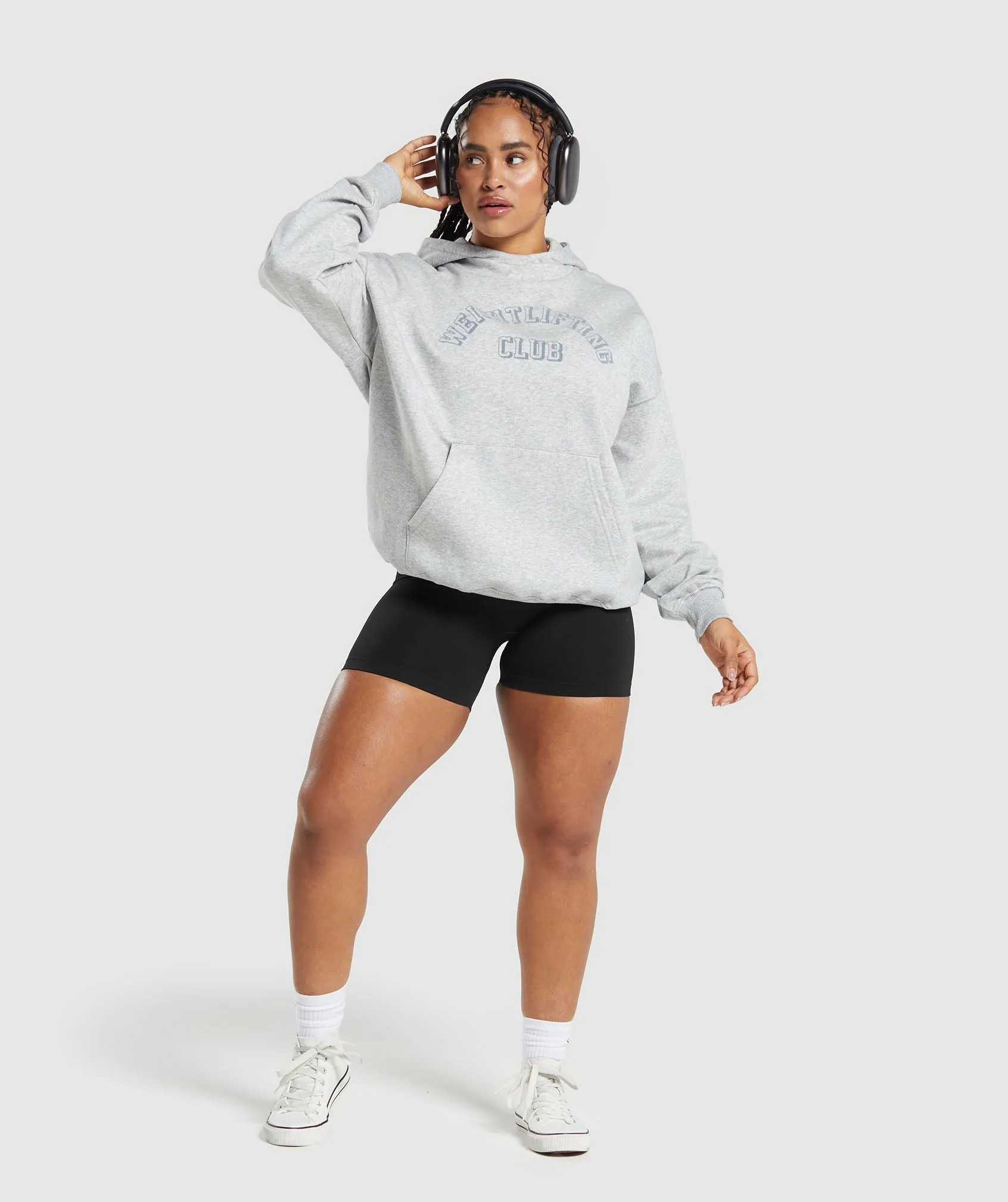 Gymshark Weightlifting Oversized Hoodie - Light Grey Core Marl sold by Gymshark product image thumbnail 4