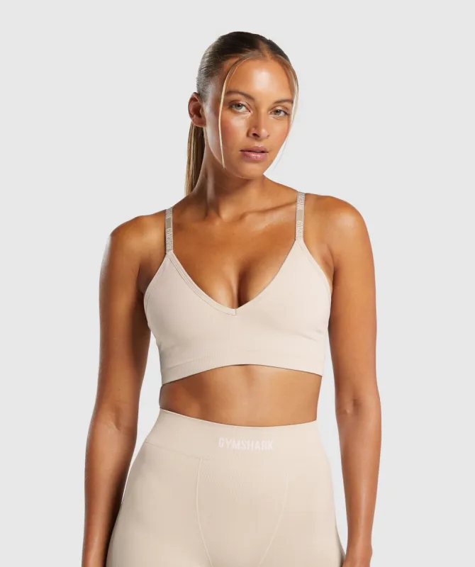 Gymshark Seamless V Neck Bralette - Pebble Grey sold by Gymshark