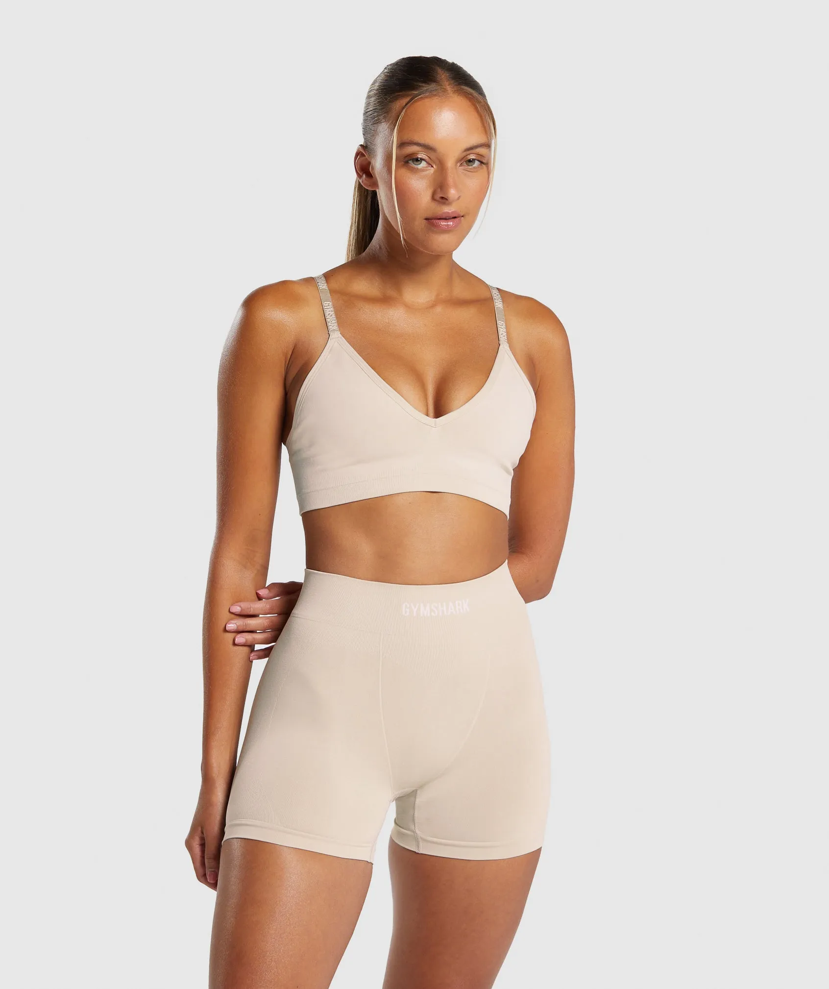 Gymshark Seamless V Neck Bralette - Pebble Grey sold by Gymshark product image thumbnail 4