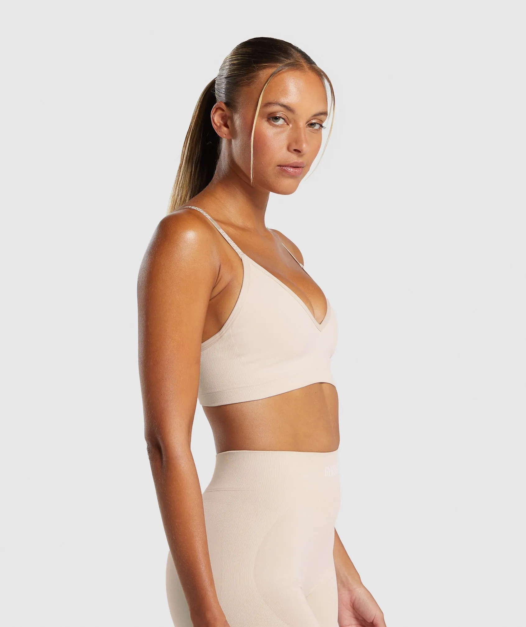 Gymshark Seamless V Neck Bralette - Pebble Grey sold by Gymshark product image thumbnail 3