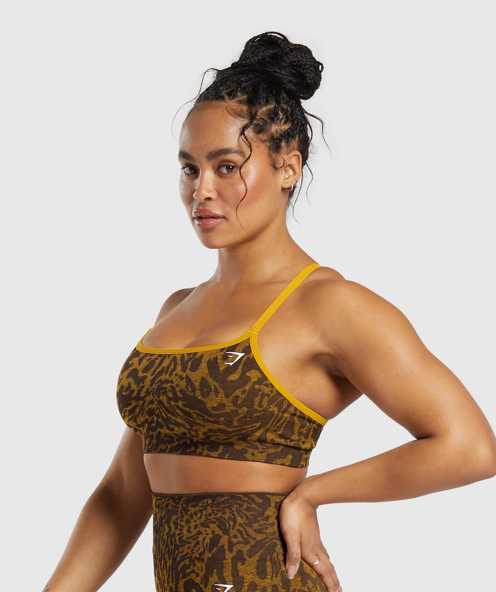 Gymshark Adapt Safari Seamless Sports Bra - Archive Brown/Burnt Yellow sold by Gymshark product image thumbnail 3