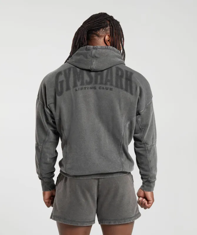 Gymshark Heritage Washed Hoodie - Onyx Grey sold by Gymshark