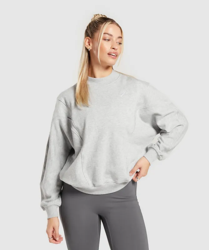 Gymshark Rest Day Cotton Contour Pullover - Light Grey Marl sold by Gymshark