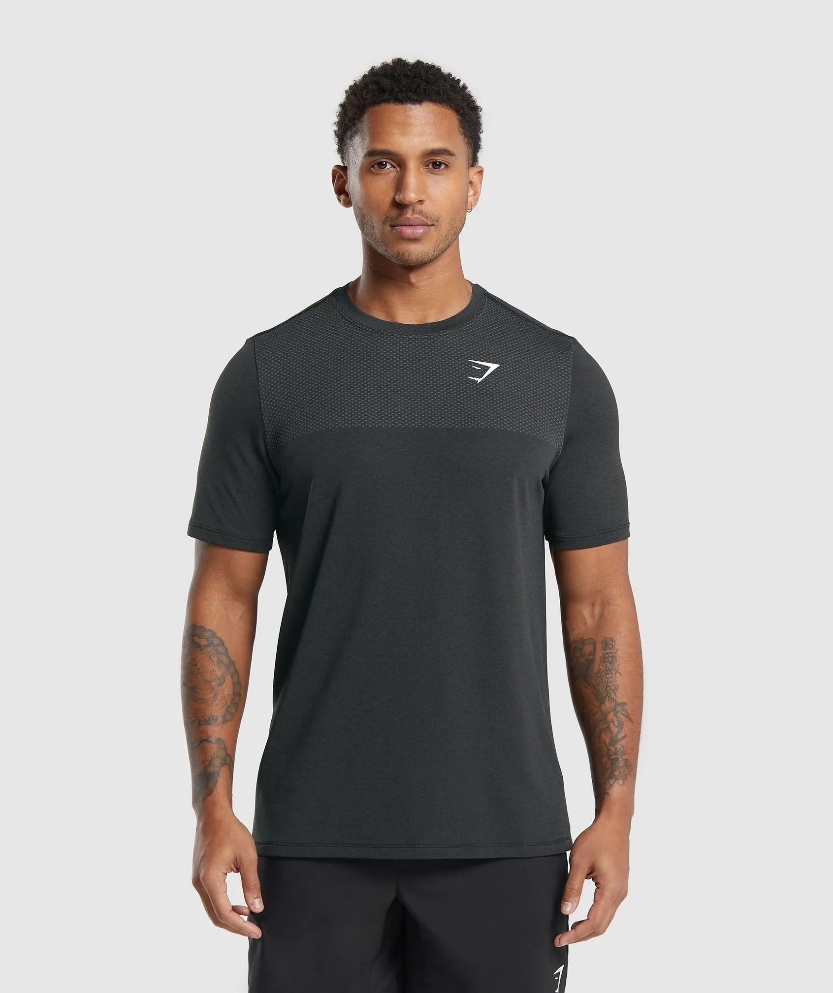 Gymshark Vital T-Shirt - Black/Medium Grey Marl sold by Gymshark
