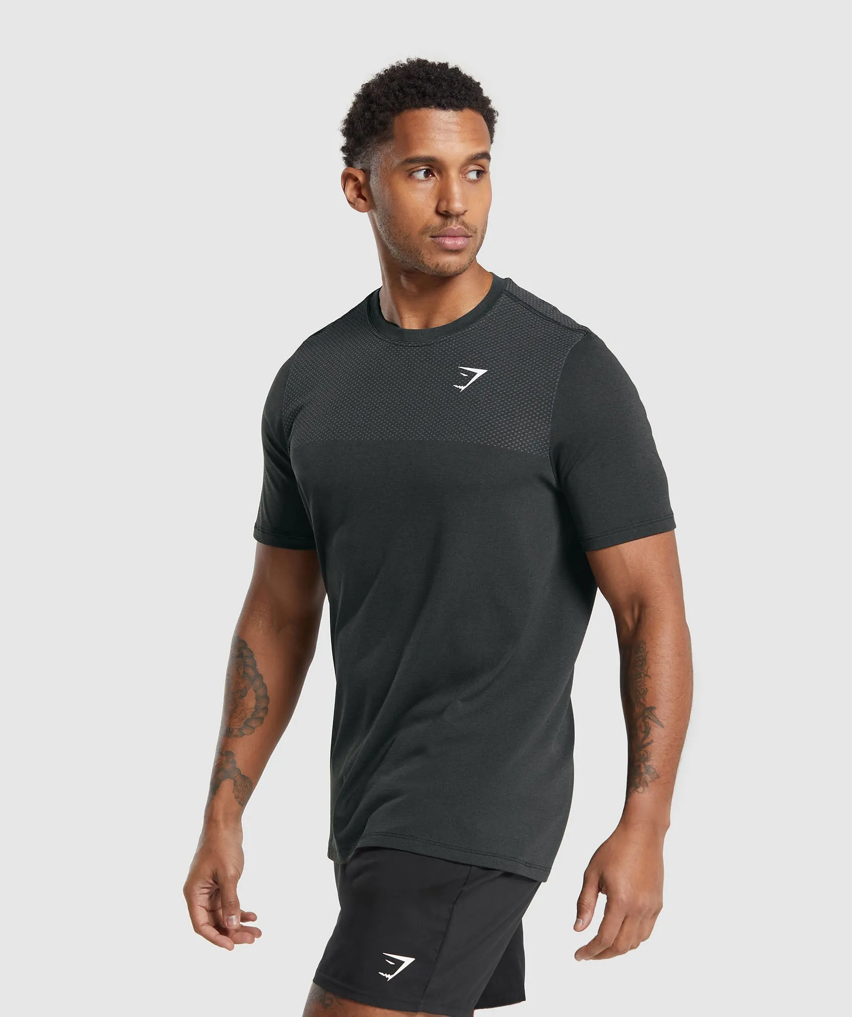 Gymshark Vital T-Shirt - Black/Medium Grey Marl sold by Gymshark product image thumbnail 3