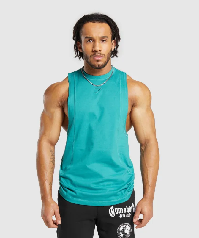 Gymshark Premium Lifting Drop Arm Tank - Bondi Teal sold by Gymshark