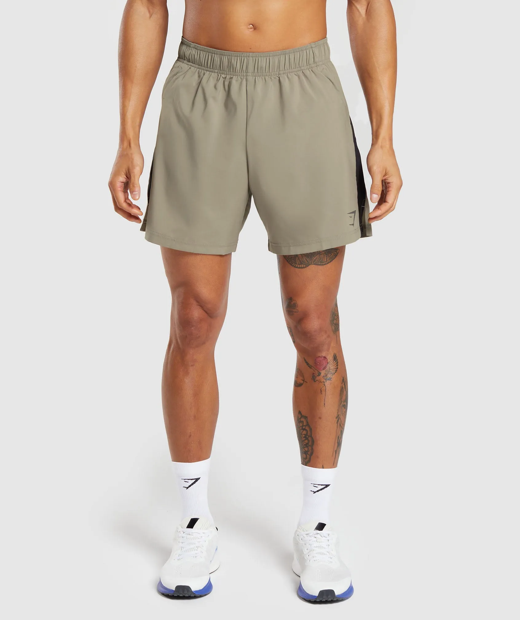 Gymshark Sport 7" Short - Linen Brown/Black sold by Gymshark
