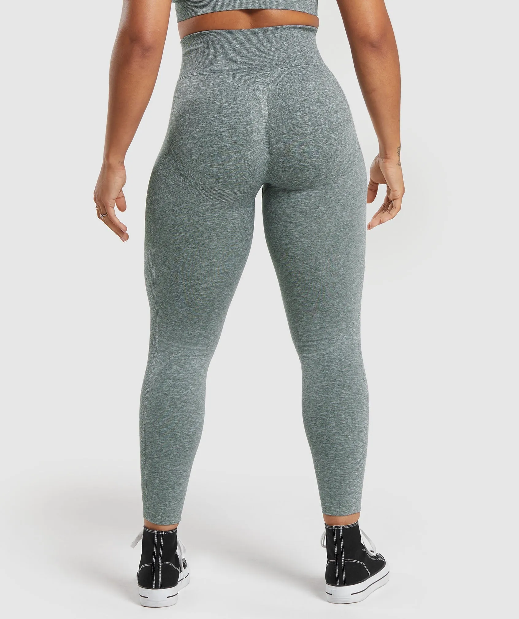 Gymshark Lift Contour Seamless Leggings - Slate Teal/White Marl sold by Gymshark product image thumbnail 3