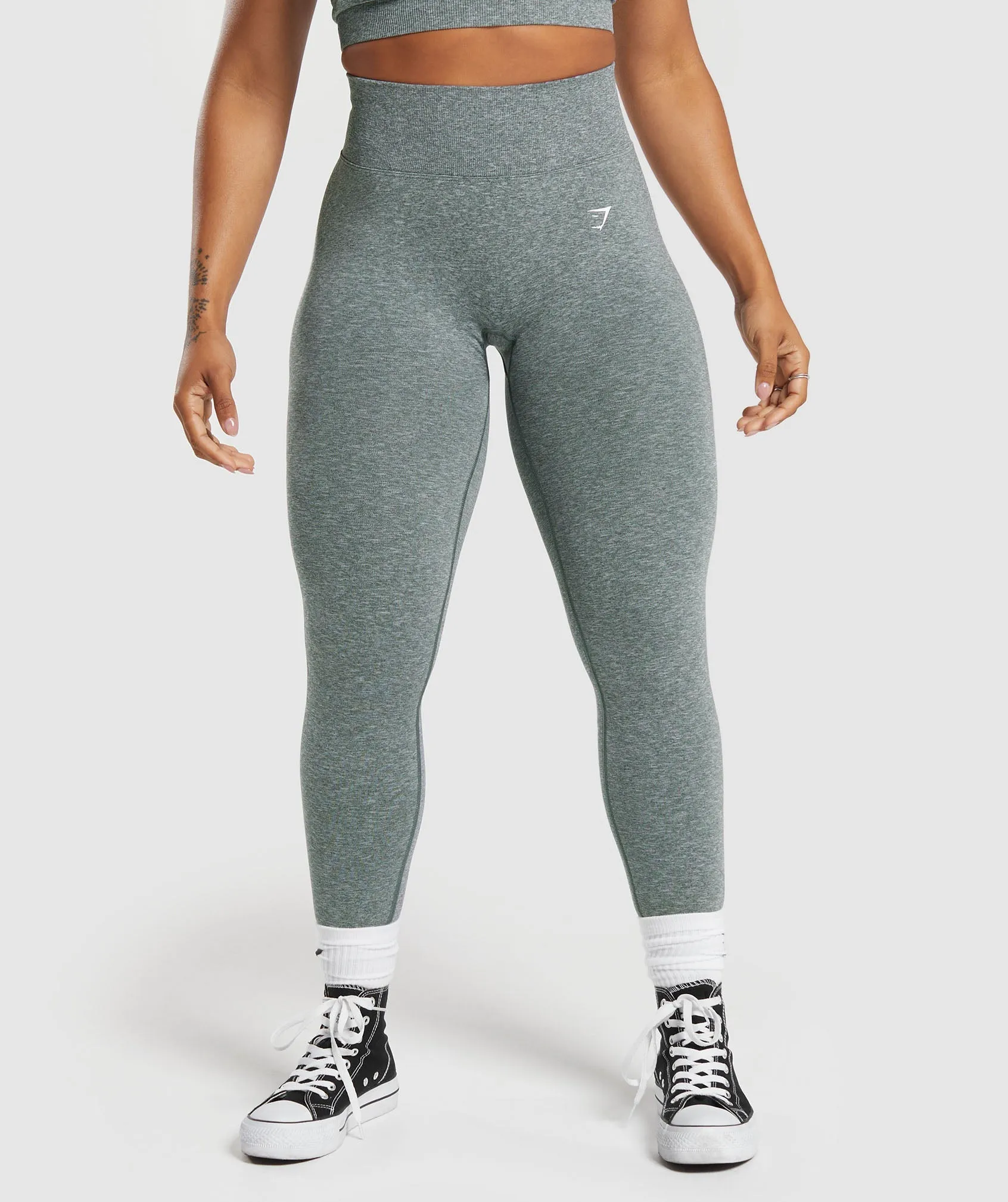 Gymshark Lift Contour Seamless Leggings - Slate Teal/White Marl sold by Gymshark