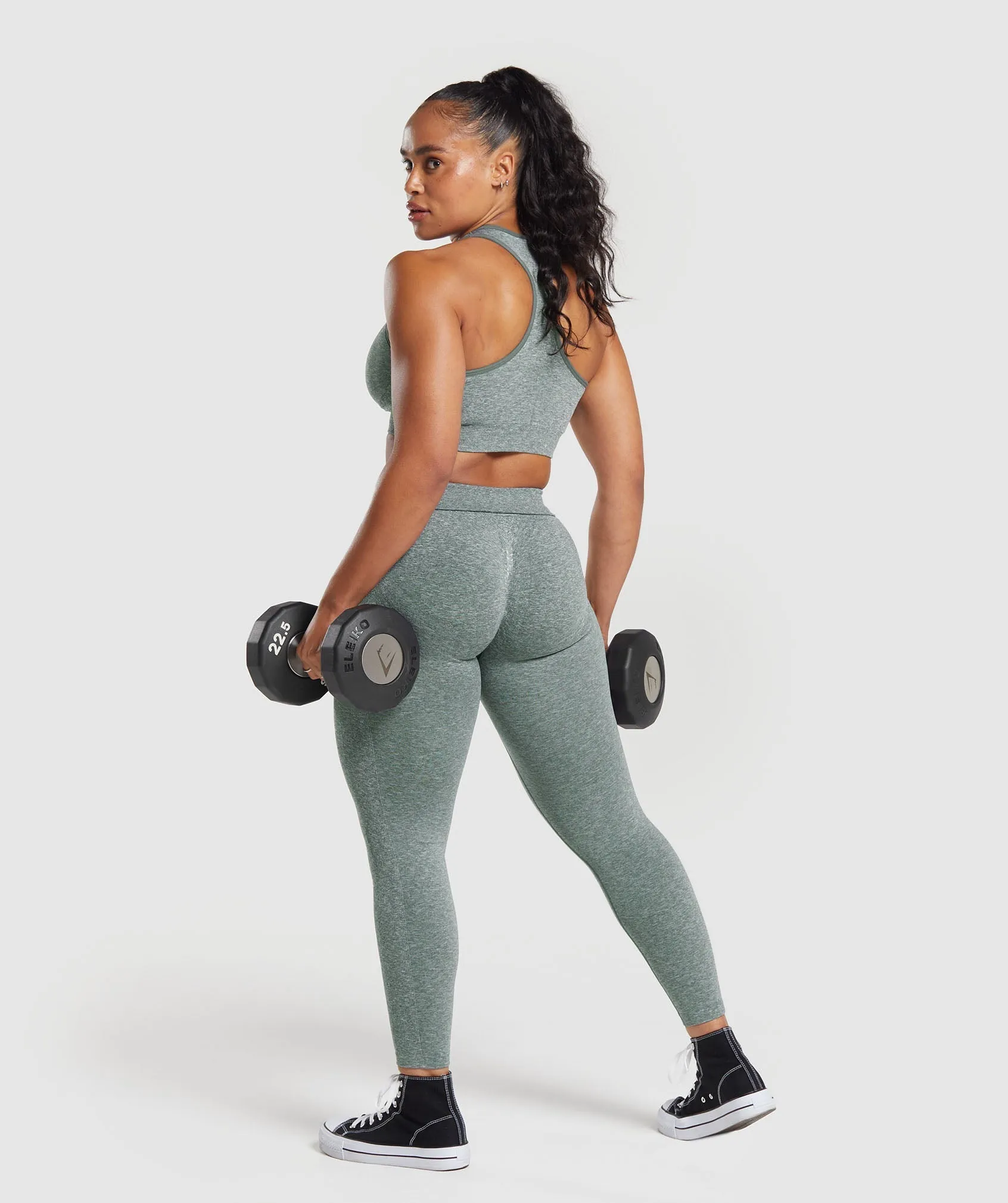 Gymshark Lift Contour Seamless Leggings - Slate Teal/White Marl sold by Gymshark product image thumbnail 5