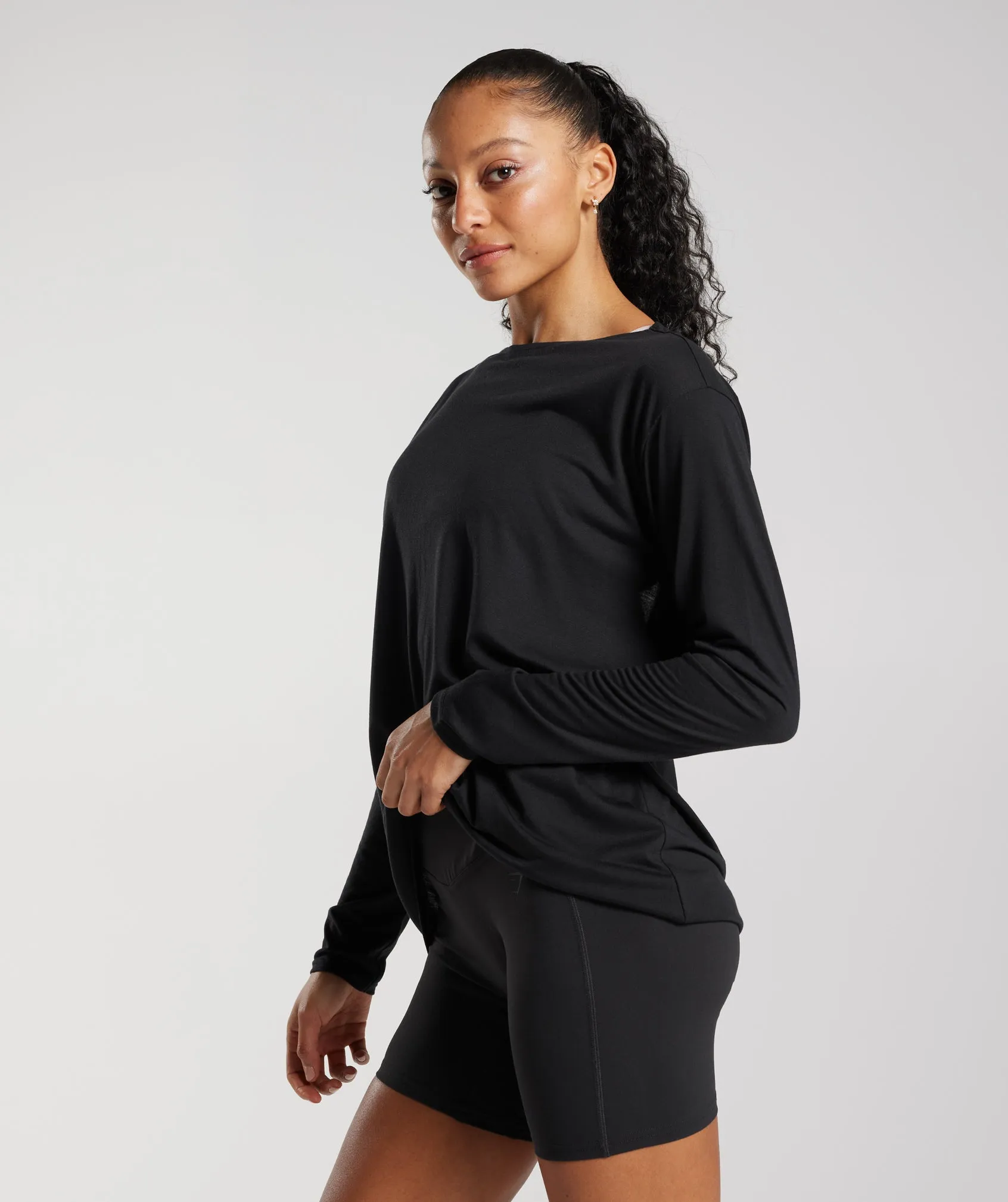 Gymshark Super Soft Cut-Out Long Sleeve Top - Black sold by Gymshark product image thumbnail 3