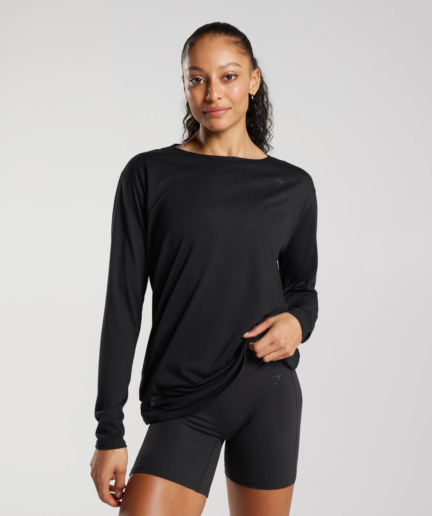 Gymshark Super Soft Cut-Out Long Sleeve Top - Black sold by Gymshark